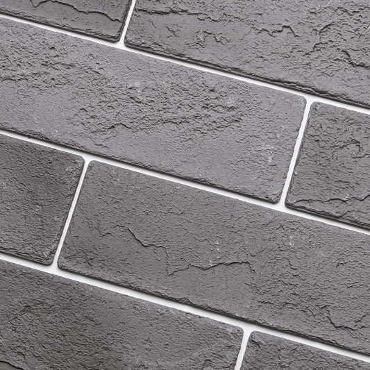 Vintage Faux Brick Wall Tiles, 3D Thin Brick Veneers for Bedroom, Bathroom, Kitchen, Fireplace and Fence Wall Panels (100, Grey)