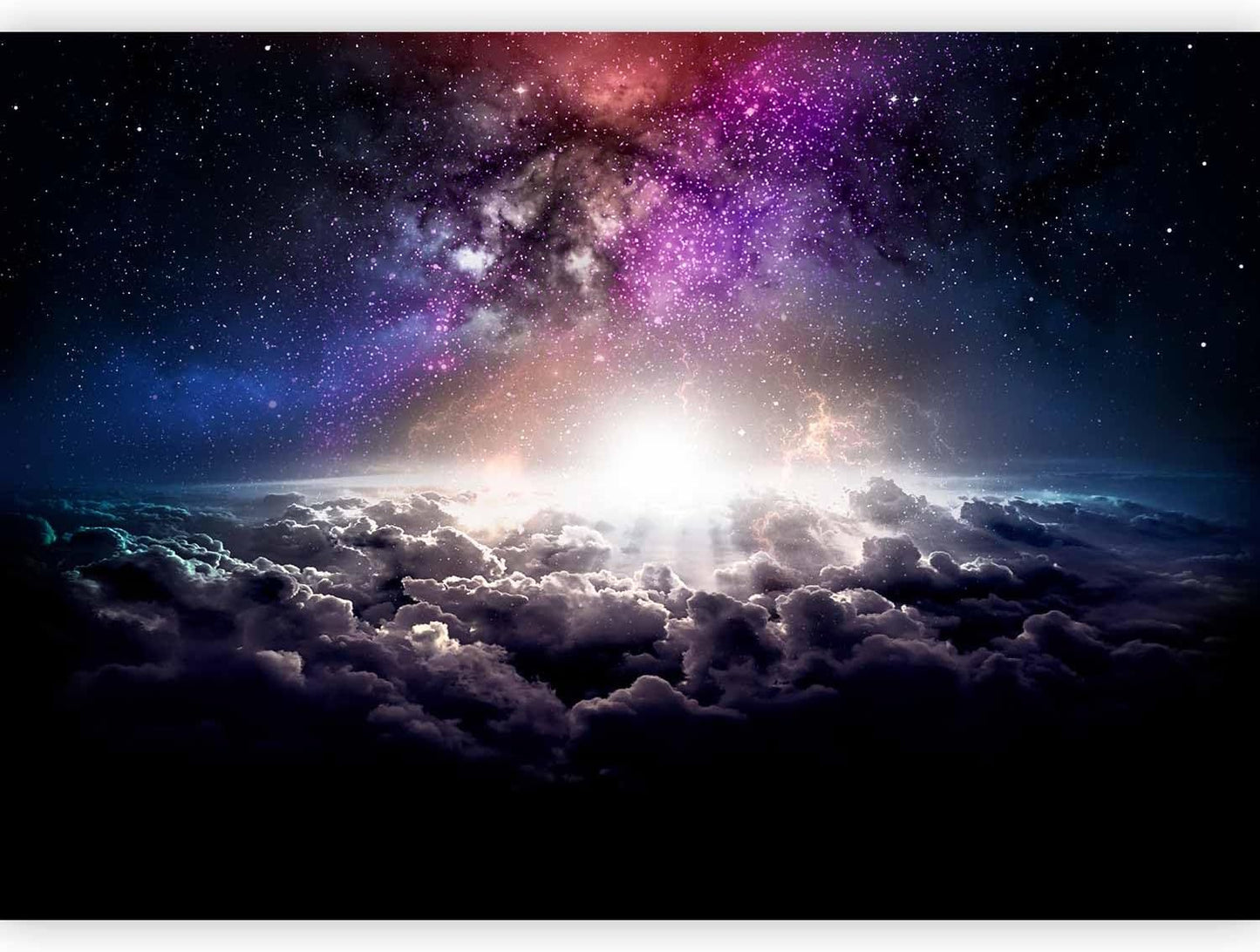 artgeist Wall Mural Galaxy 154x110 in - Peel and Stick Self-Adhesive Wallpaper Removable Large Sticker Foil Wall Decor Print Design Mural Cosmos Sky Star Cloud Purple i-A-10009-a-a