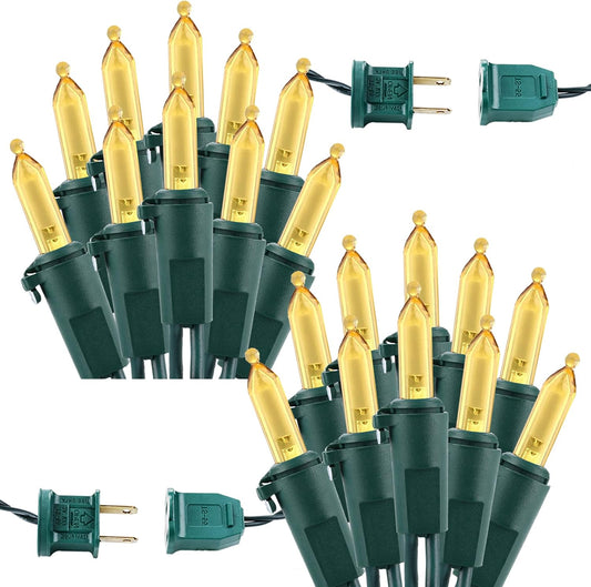 Brizled Christmas Lights Warm White, 2 Pack 33ft 100 LED Christmas String Lights, 120V UL Certified Connectable Xmas Tree Lighting Mini Xmas Light Set for Holiday Tree Home Party Indoor Outdoor Decor