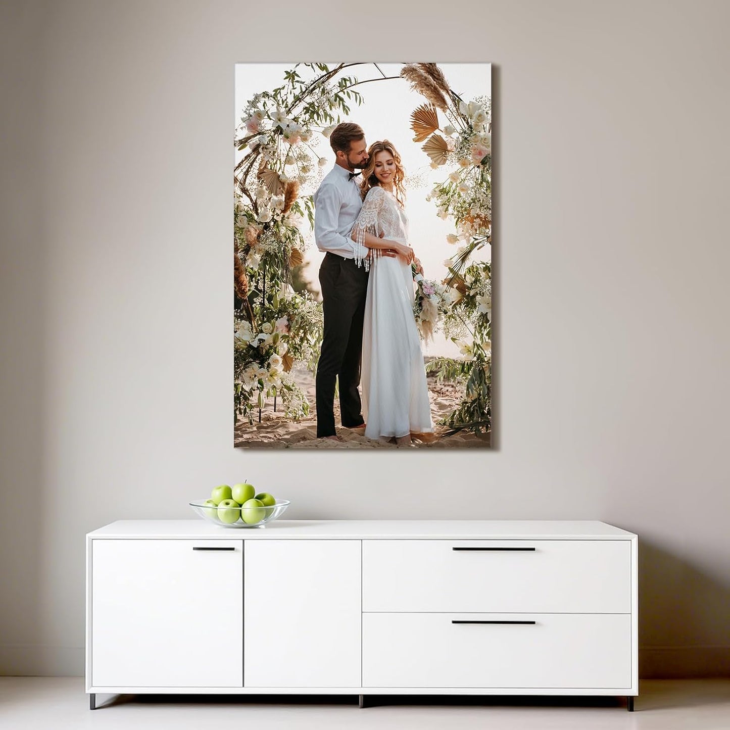 Custom Canvas Prints with Your Photos - Personalized Pictures Print, Customized Photo Gifts, Wall Art Poster Canvas Printing for Wedding, Family, Baby, Pets, Home Office Decor, Wrapped Frame 12x18