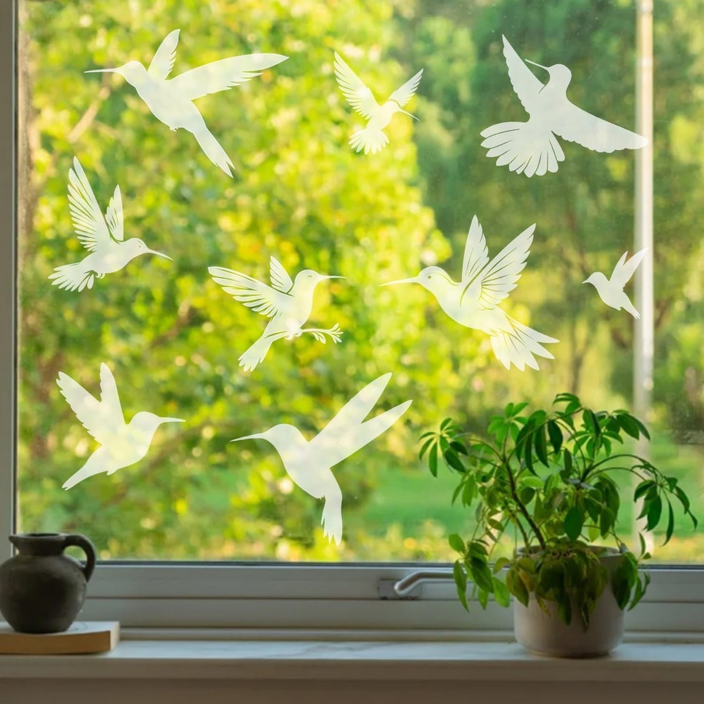 Bird Window Clings Static Cling Window Decals, 1PCS Anti Collision Bird Deterrent Rainbow Stickers, Reusable, Rainbow Non-Adhesive Prismatic Decorative Home Decor