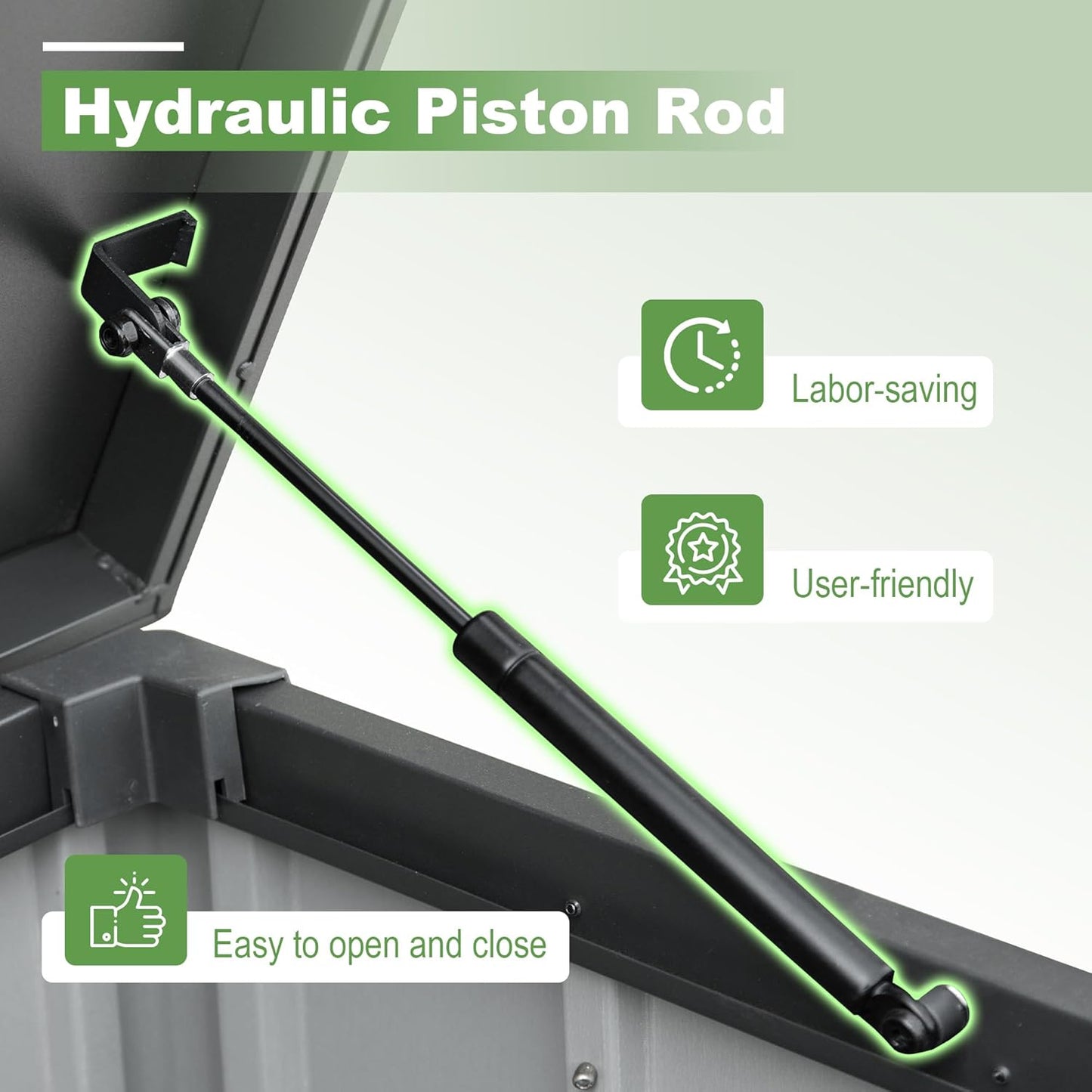 Domi 200 Gallon Deck Box, Outdoor Metal Lockable Storage Cabinet, Waterproof Steel Outdoor Bench with Lockable Lid, Side Handles & Rolling Casters for Outside Cushions, Pillows, Garden Tools, Grey