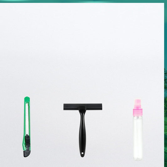 Frosted Glass Window Film with Tools,Reusable Window Privacy Film,Static Clings Window Film Kit for Home Bathroom and Office. (White, 35.4Inch×196.9Inch)