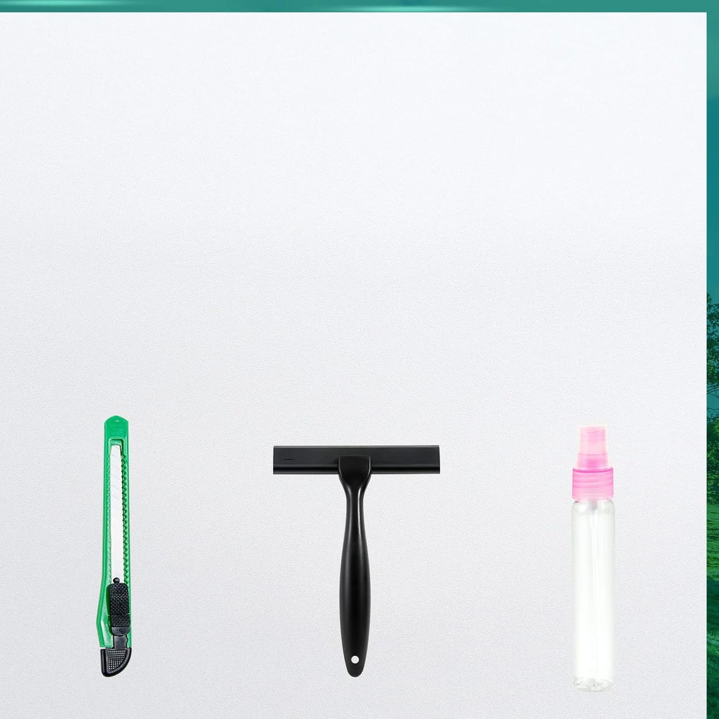 Frosted Glass Window Film with Tools,Reusable Window Privacy Film,Static Clings Window Film Kit for Home Bathroom and Office. (White, 35.4Inch×78.7Inch)