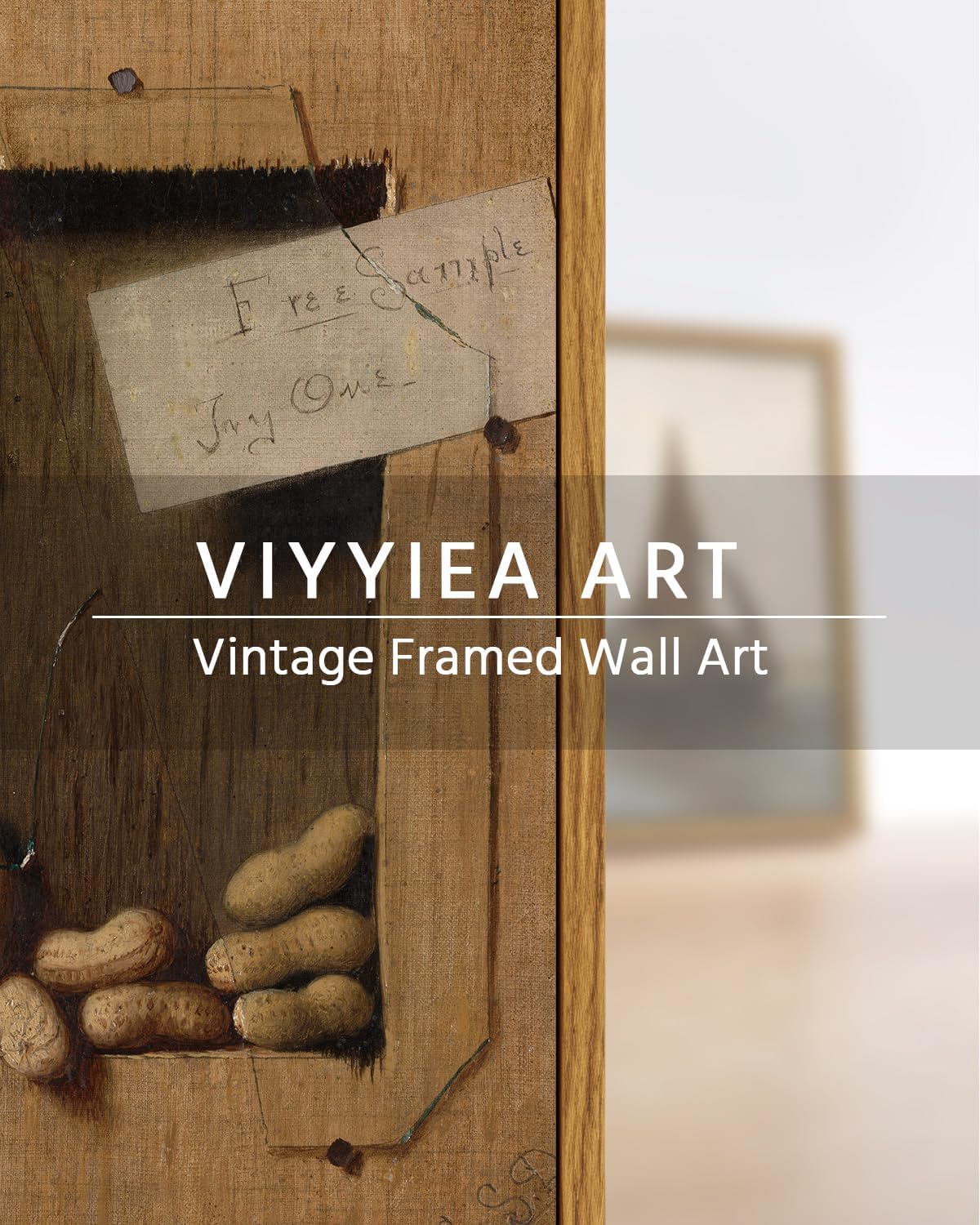 VIYYIEA Framed Canvas Wall Art Home Decor Vintage Peanuts Still Life Art Home Decor Funny Boho Wall Picture Floating Shelf Decor Classical Farmhouse Oil Painting for Kitchen Dining Decor 8x10in