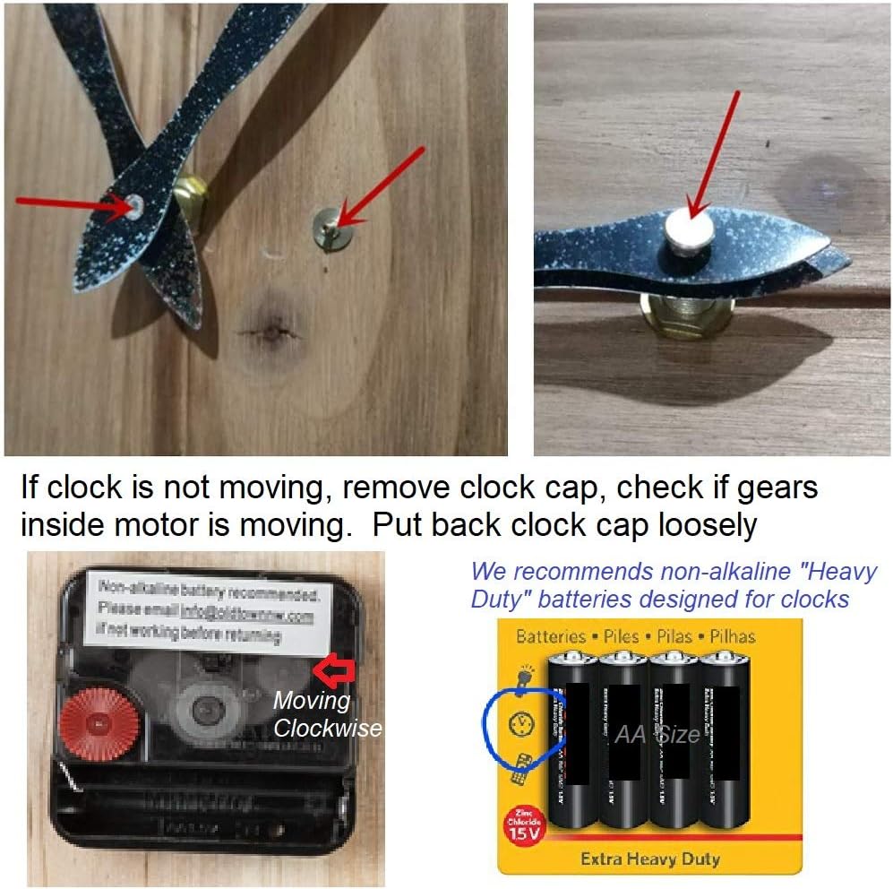 Oldtown Farmhouse Metal & Solid Wood Noiseless Wall Clock (Dark Brown, 24-inch)