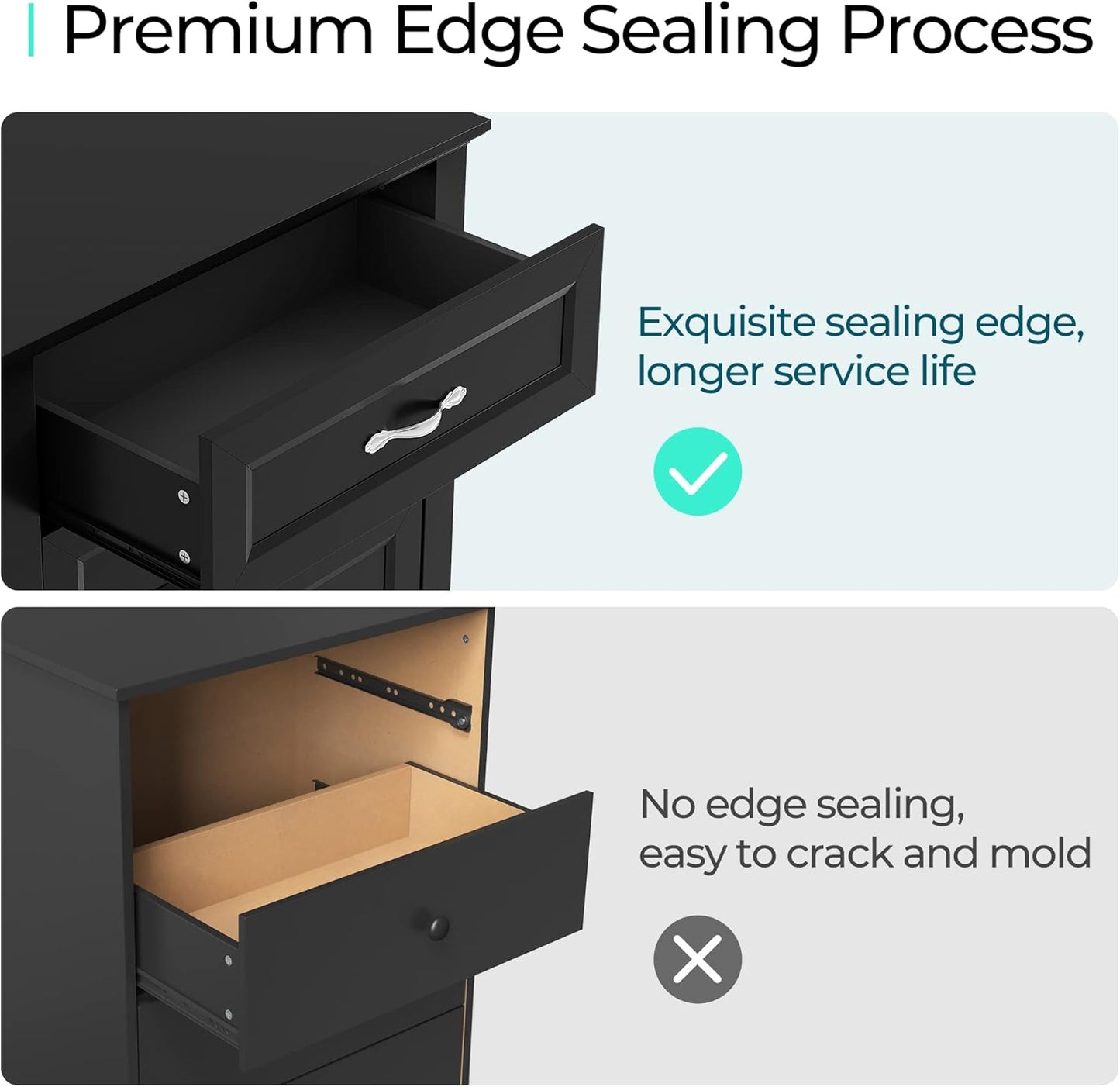 LINSY HOME Farmhouse 6 Drawers Dresser Chests for Bedroom, Wood Dresser Wide Chest of Drawers, Storage Dressers Organizer for Bedroom, Living Room,Hallway, SGS Certified