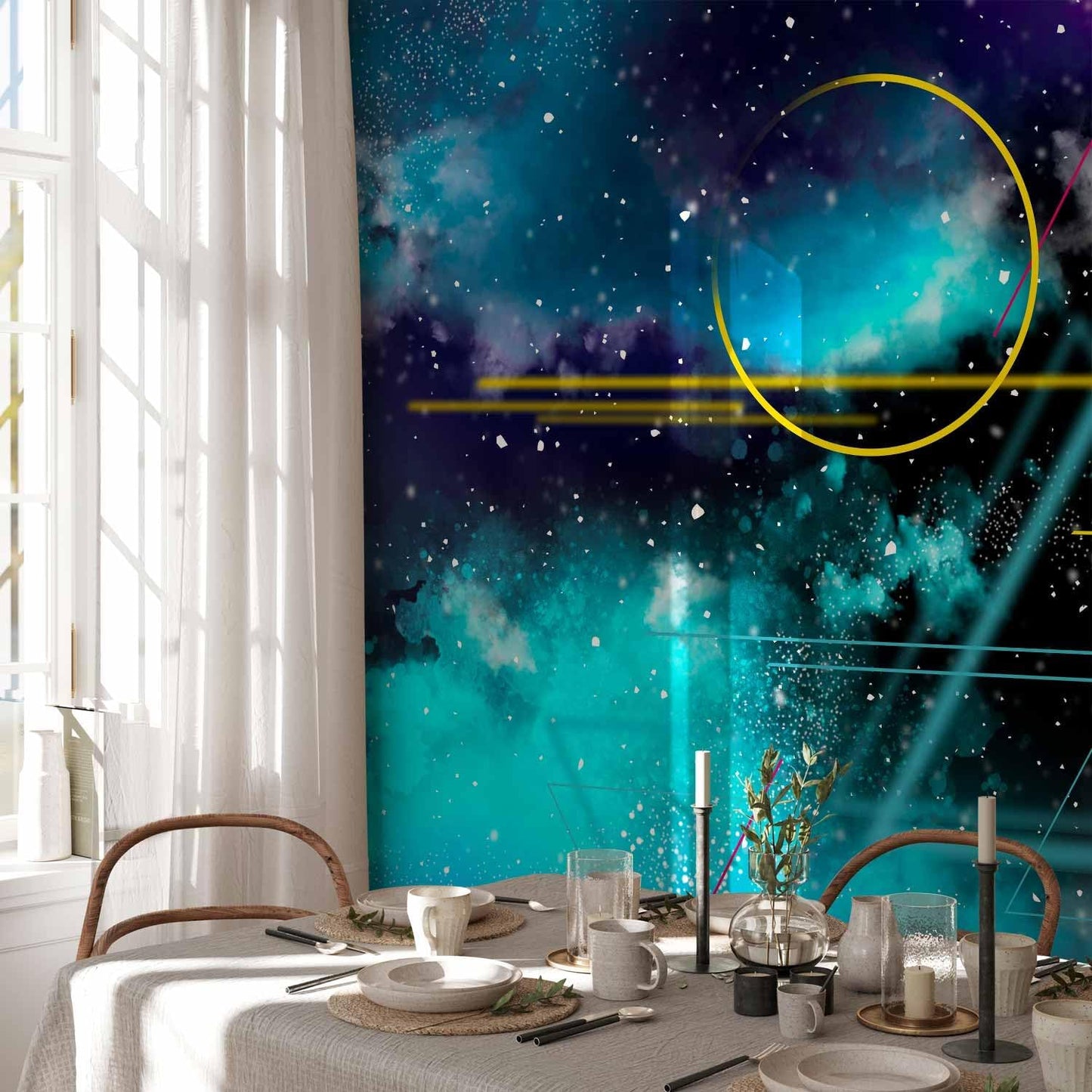 artgeist Premium Wall Mural Galaxy 197x138 in - Non-Woven Wallpaper Fleece Wall Decor Photo Print Picture Image Design Home Mural Cosmos Galaxy Cosmonaut Astronaut a-A-10328-a-a