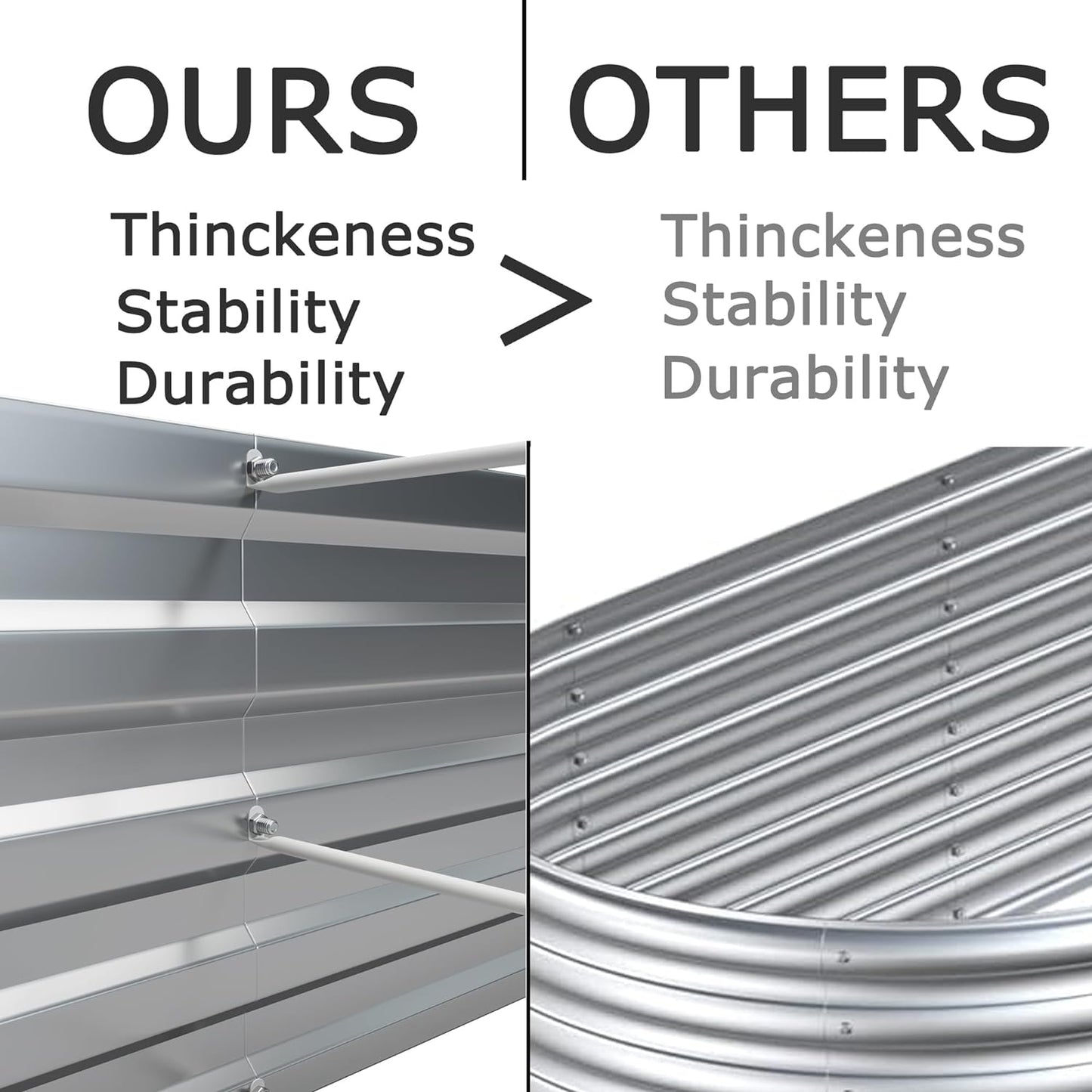 8x4x1ft(2 Pack) Galvanized Raised Garden Bed,Outdoor Planter Box Metal Patio Kit Planting Bed for Vegetables Flowers Herb,Silver