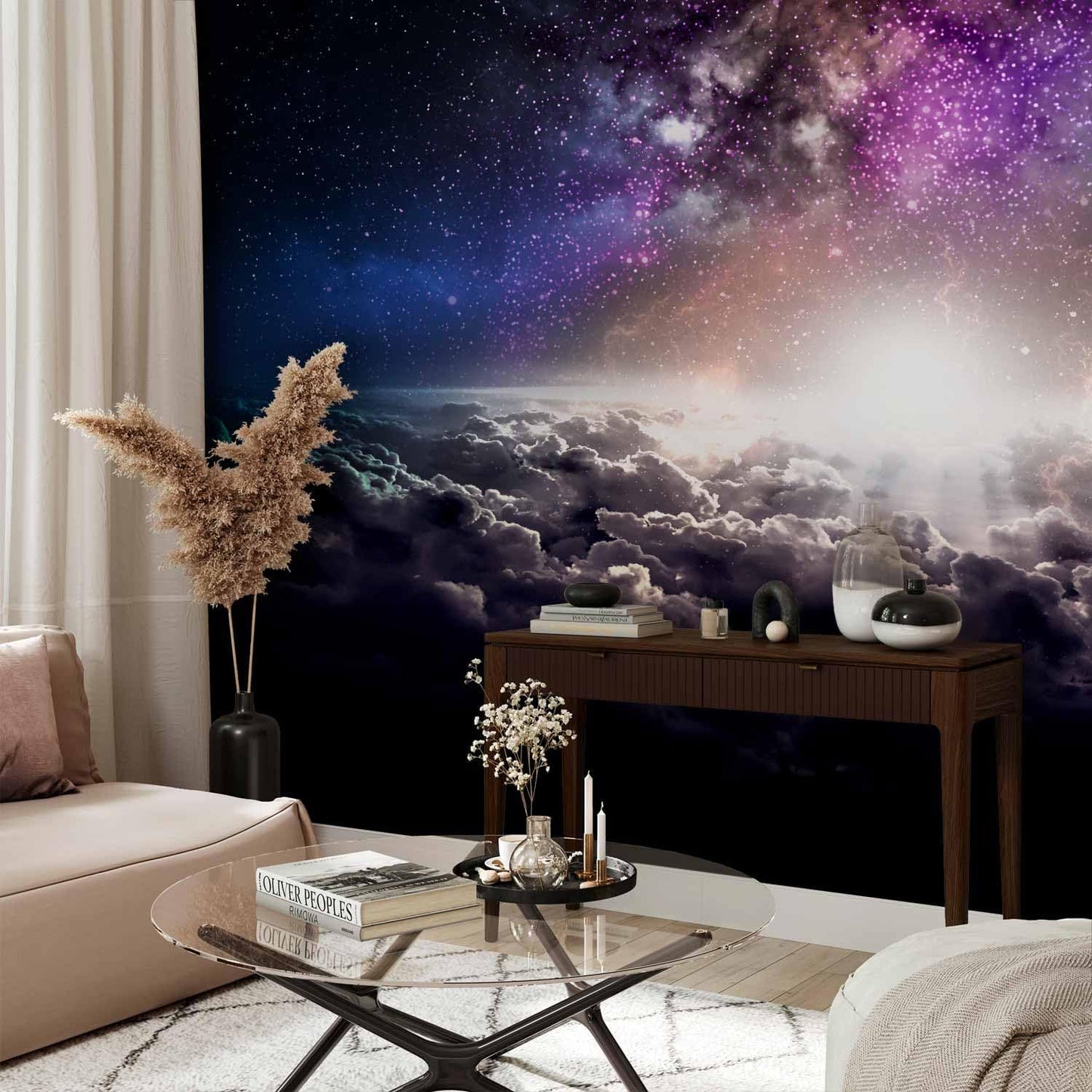 artgeist Wall Mural Galaxy 177x124 in - Non-Woven Wallpaper Fleece Wall Decor Photo Print Picture Image Design Home Mural Cosmos Sky Star Cloud Purple i-A-10009-a-a