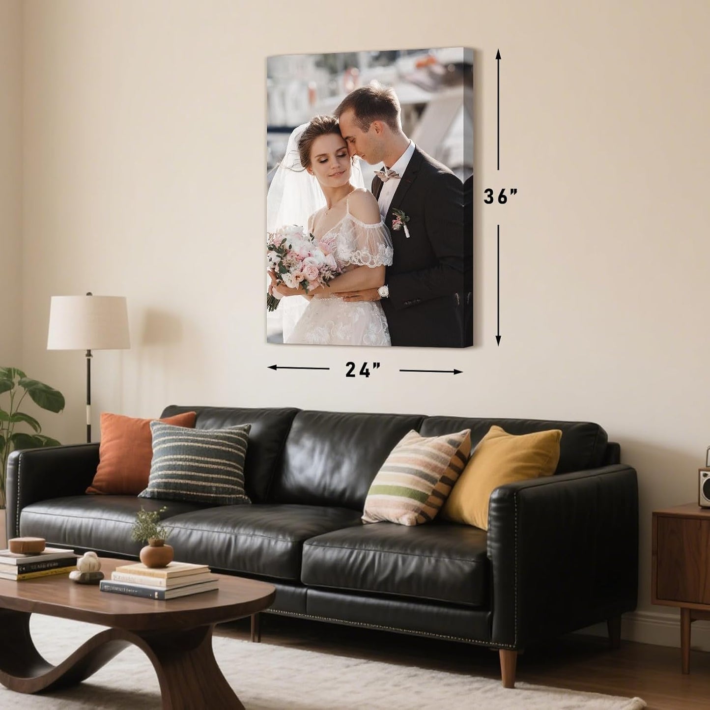 Personalized Custom Canvas Prints with Your Photos & Text, Customized Picture Print, Transform Own Images Into Framed Wall Art Digitally Printed Photo to Canvas, Keepsakes Gifts for Family 16x24’’