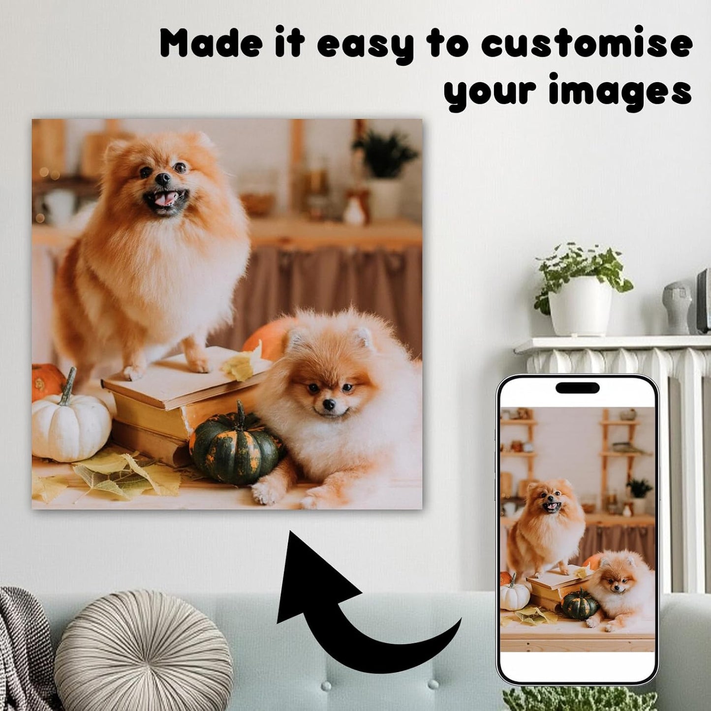 Customized Canvas Prints With Your Photos, Personalized Custom Canvas Wall Art, Custom Wall Art For Bedroom Unique Gift For Christmas Valentine'S Day Wedding Housewarming For Mom Women And Men 28×28