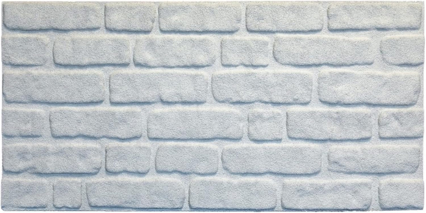 Dundee Deco 3D Wall Panels Faux Brick - Cladding, White Stone Look Wall Paneling, Styrofoam Facing for Living Room, Kitchen, Bathroom, Balcony, Bedroom, Set of 10, Covers 53 sq ft