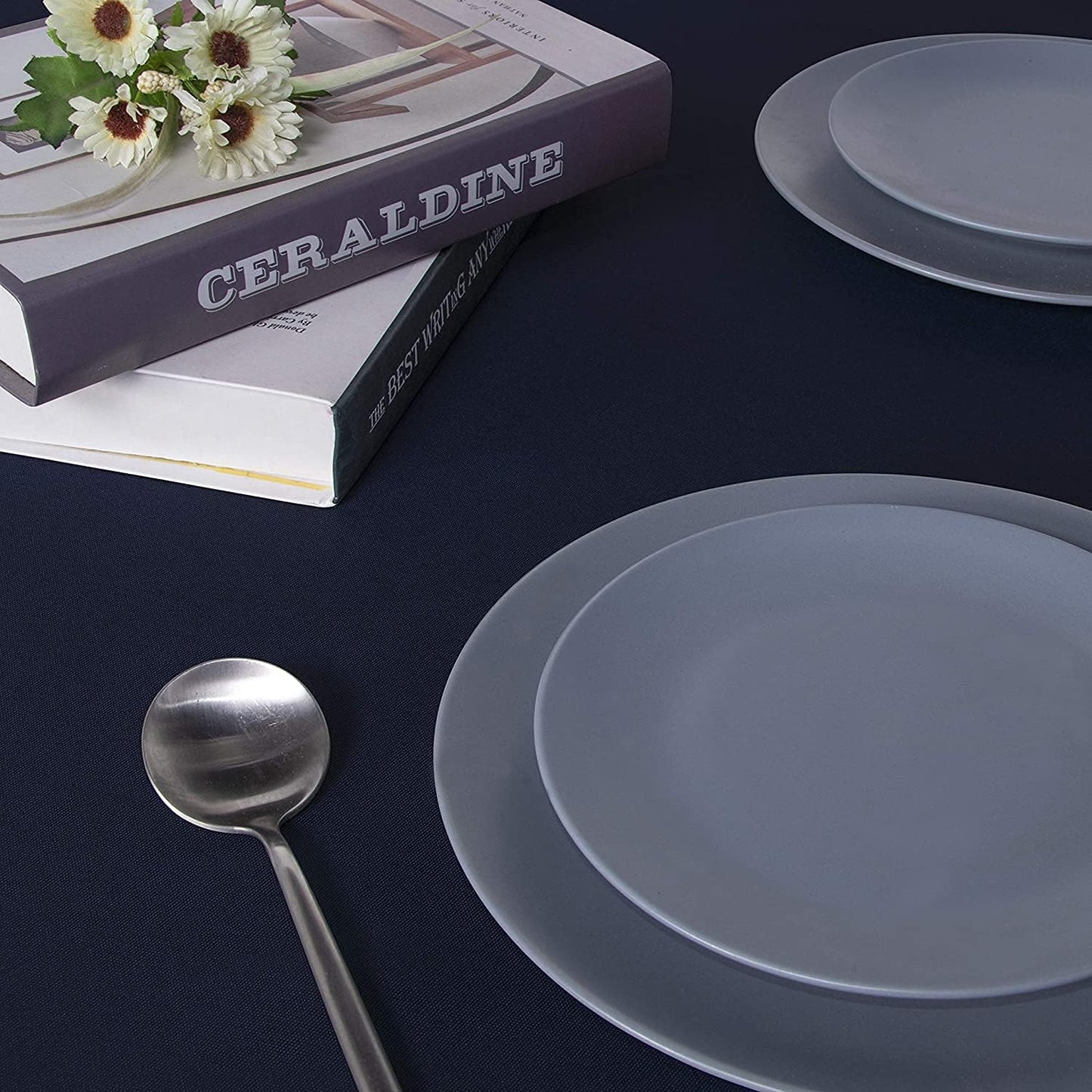 sancua Rectangle Tablecloth - 70 x 120 Inch - Stain and Wrinkle Resistant Washable Polyester Table Cloth, Decorative Fabric Table Cover for Dining Tables, Buffet Parties and Camping, Navy