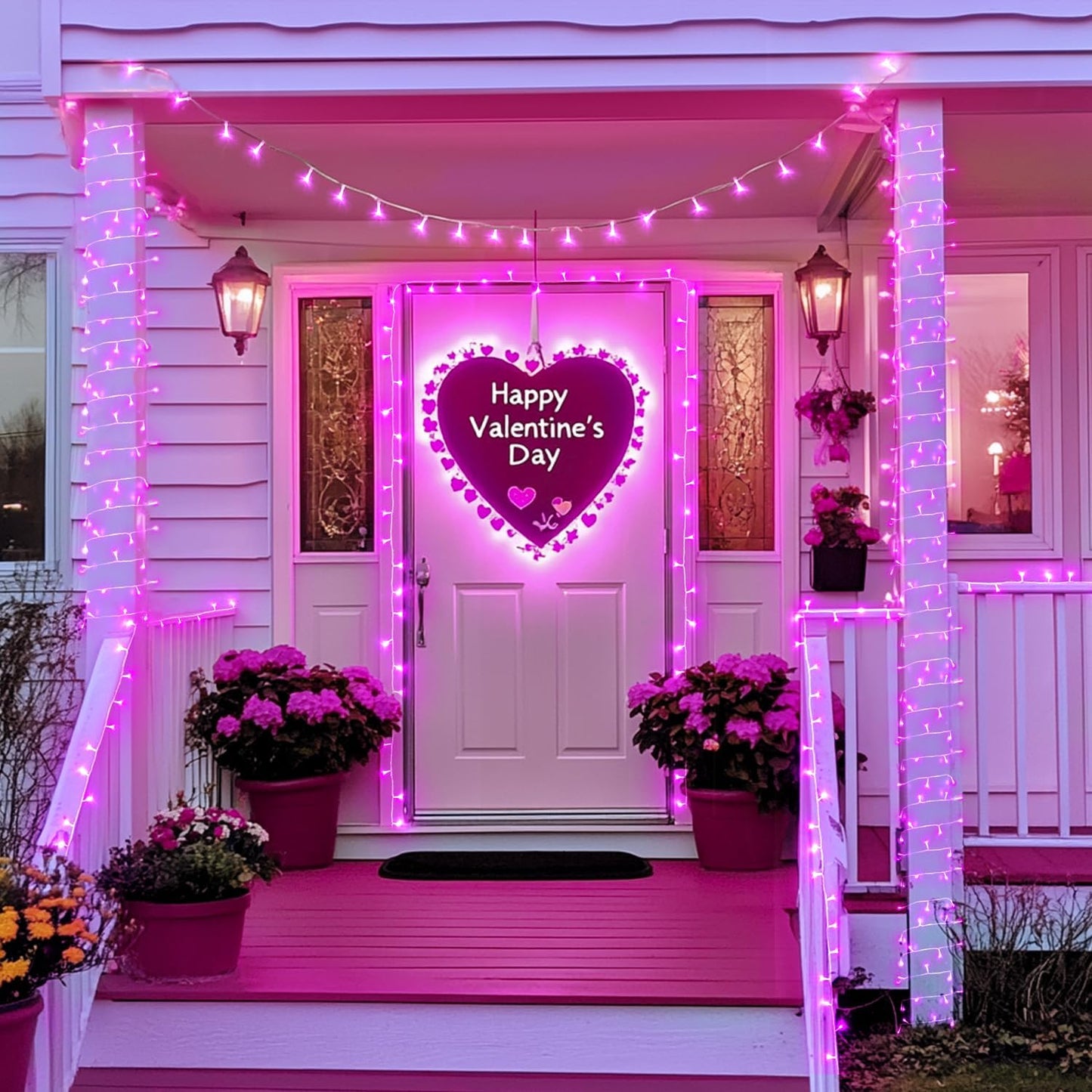 JMEXSUSS 600 LED Pink Christmas Lights for Decorations, 168ft Pink String Fairy Lights Indoor Outdoor Clear Wire for Girl's Room Bedroom Brithday Party Yard Decor