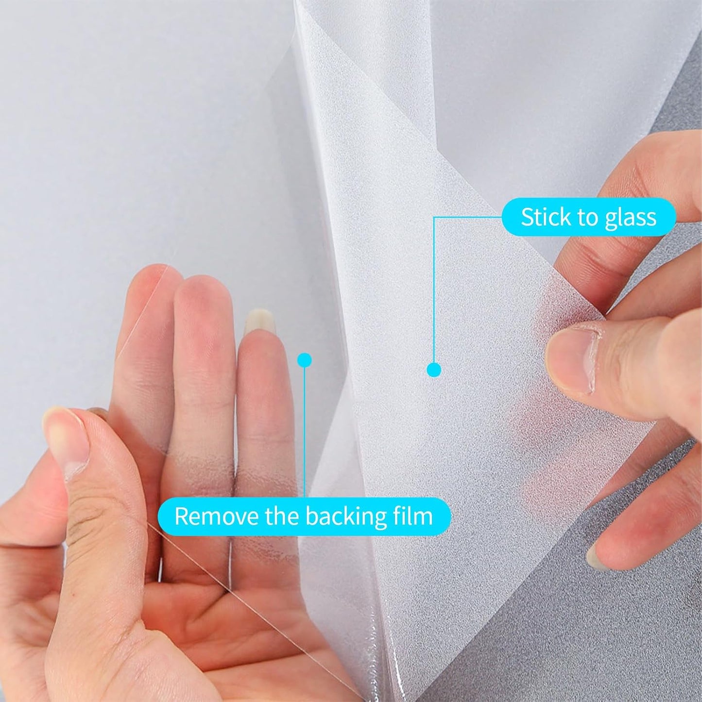 Niviy Etched Privacy Window Film Frosted Glass Static Cling Non Adhesive Window Frosting Film for Bathroom Home Office, 17.5 inch x 236 inch