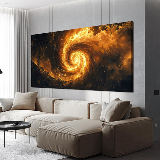 Abstract Canvas Wall Art Decor Black And Gold Modern Abstract art wall Decor for Living Room Galaxy Vortex Canvas Prints Modern Aesthetic Wall Art For Bedroom Office Wall Hanging Decor 20" X 40"
