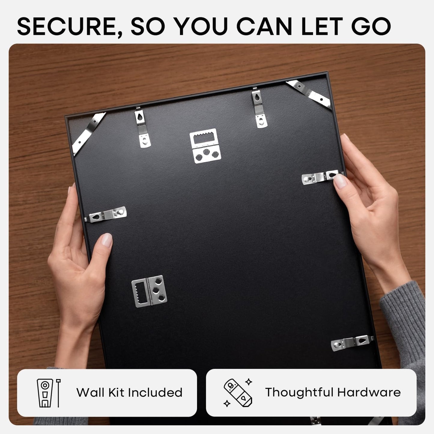 Homeforia 20x24 Picture Frame Black, High End Metal 20x24 Frame Matted to 16x20 Print, 20 x 24 Black Poster Frames with Mat 16 by 20 inch Photo, 24x20 Hanging Frame, Tempered Glass, Wall Kit, Set of 1