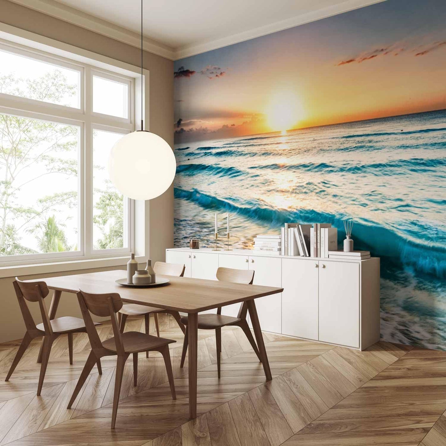 artgeist Premium Wall Mural Nature 216x98 in - Non-Woven Photo Wallpaper Art Print Fleece Wall Mural Decoration Nature Beach Sand Sea View c-B-0552-a-b