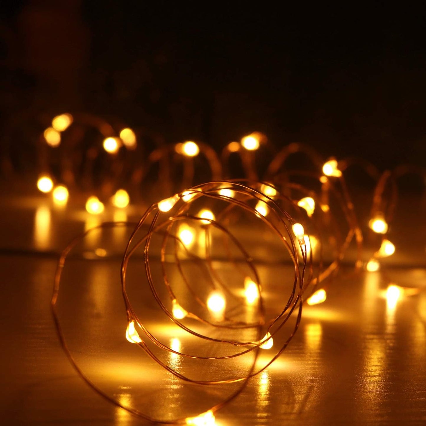 OakHaomie 6 Pack 10ft(3m) LED Starry String Lights 30 Micro LEDs on Copper Wire,2pcs CR2032 Batteries Required and Included,for DIY Wedding Christmas Centerpiece Table Decorations(Amber)