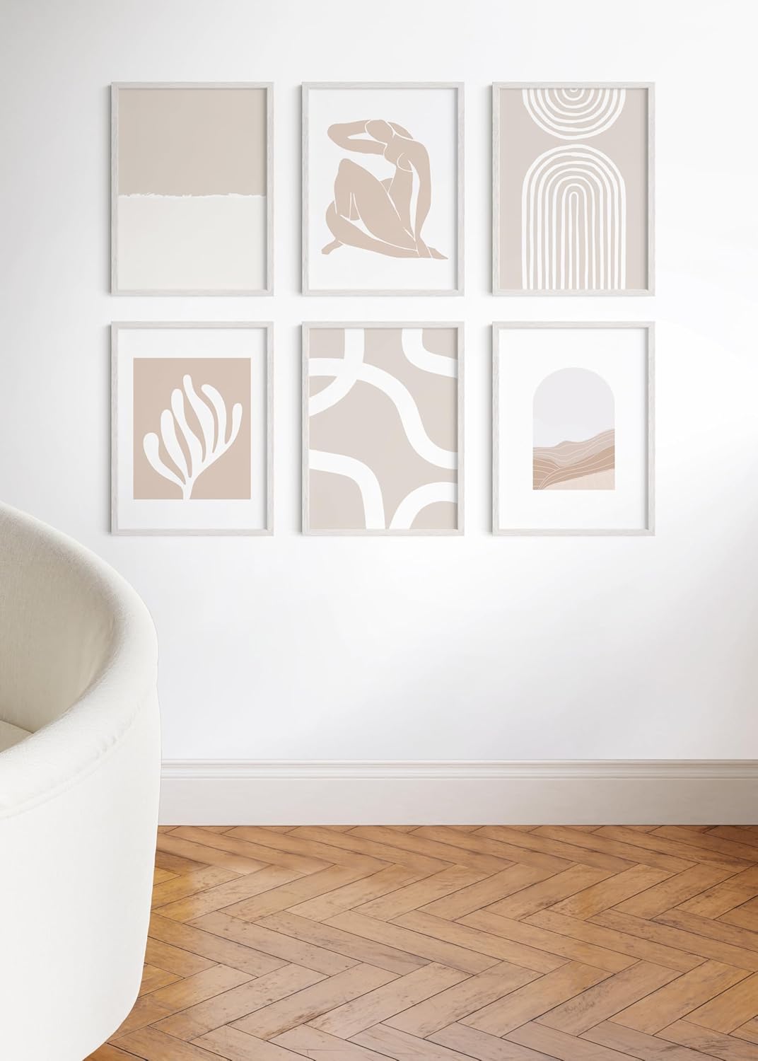 Haus and Hues White 18 x 24 Poster Frame - Set of 9 18 x 24 Picture Frame, Wall 18x24 Frame, 18x24 Wood Frame, 24x18 Poster Frame, Wooden Picture Frame 18 x 24, Art 18 x 24 Frame (Standalone White Oak Frame)