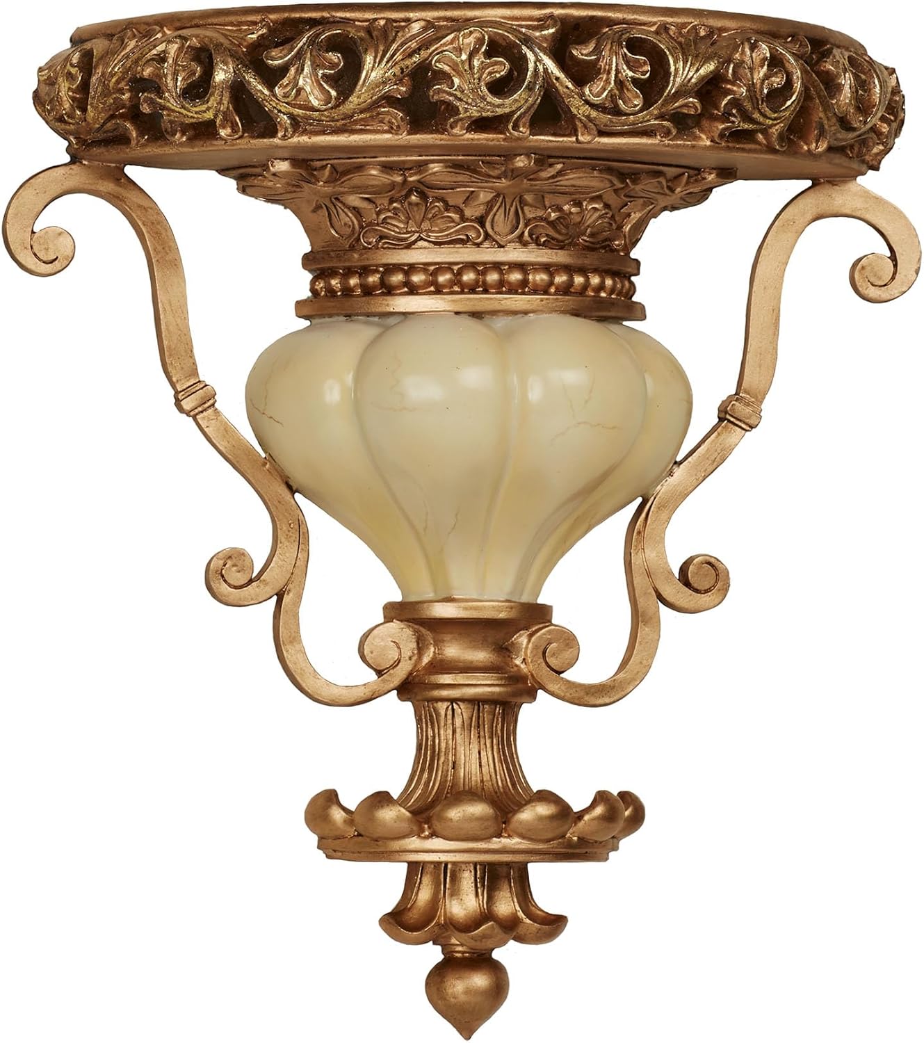 Touch of Class Chalmette Wall Shelf - Gold/Ivory - Victorian Style - Decorative Wall Shelves for Bedroom, Living Room, Kitchen, Hallway, Entryway