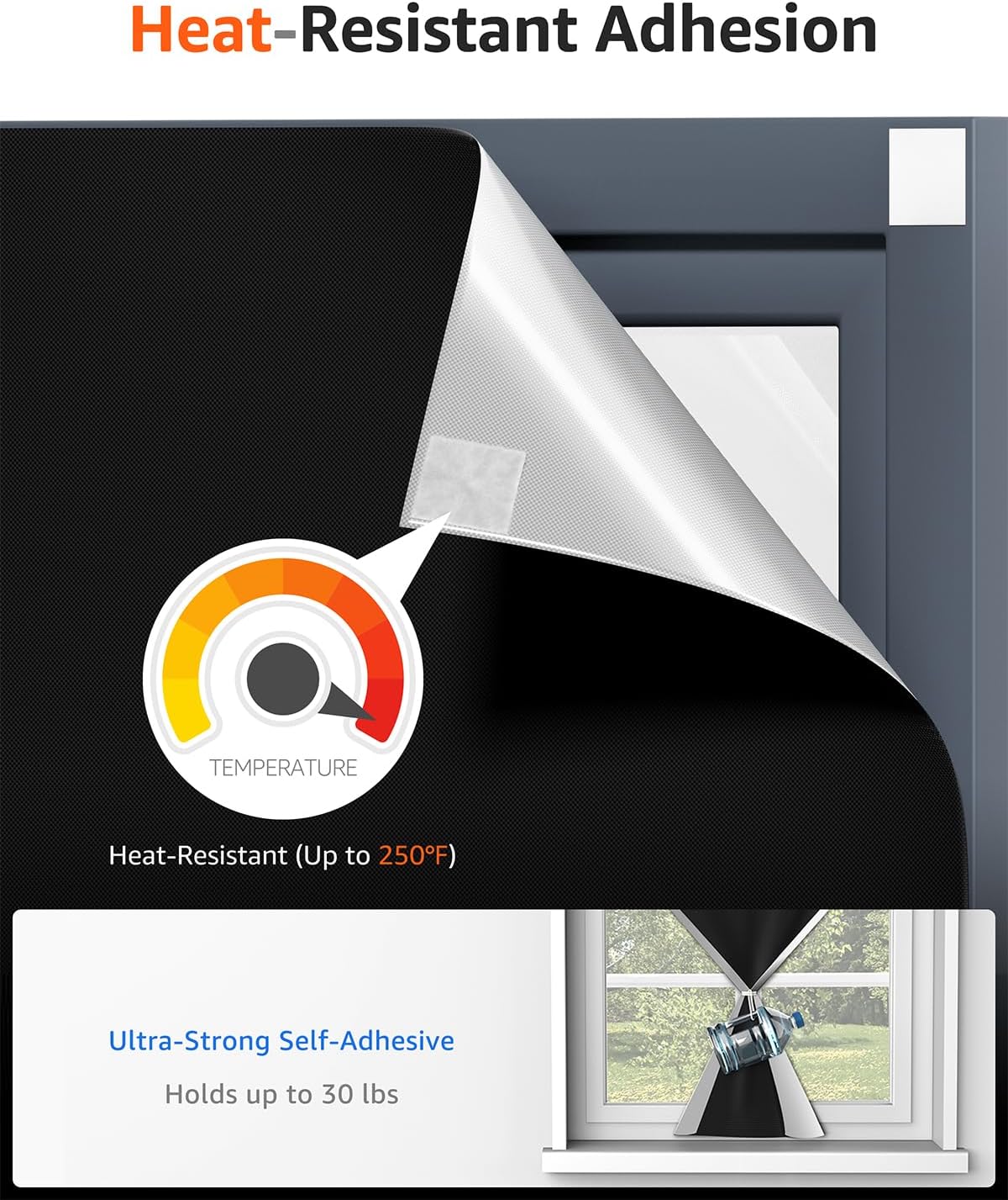 Sumobaby 114"x57" Portable Blackout Curtains, Black out Blinds for Windows with Hook & Loop Tapes,100% Blackout Window Shades, Window Curtains Easy to Cut Fit for Bedroom, TV Room and Baby Room(Black)