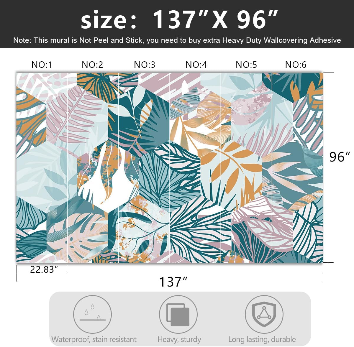 Luxury Abstract Botanical Fabric Wall Mural - Large Tropical Banana Leaf Wallpaper for Modern Home Décor