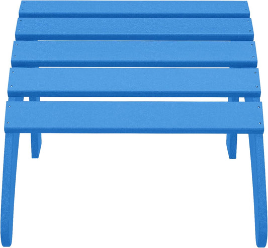 WestinTrends Outdoor Ottoman, Patio Adirondack Ottoman Foot Rest, All Weather Poly Lumber Folding Foot Stool for Adirondack Chair, Widely Used for Outside Porch Pool Lawn Backyard, Pacific Blue