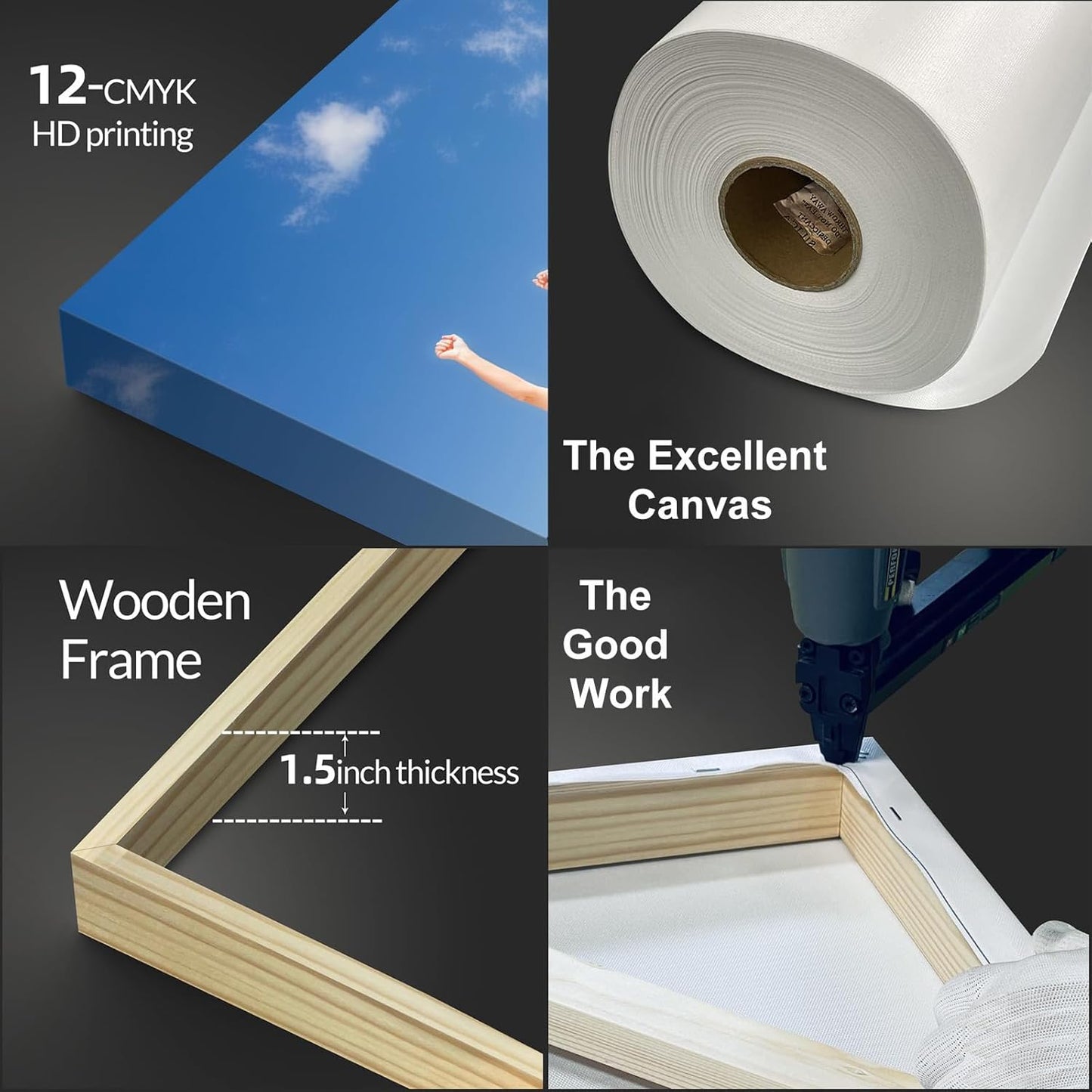 Wewejia Personalized Photo to Canvas Print 48x32inch, Canvas Prints With Your Photos on Custom Wall Art for Bedroom, Living Room, Wedding Baby Pet Family Picture Wall Art