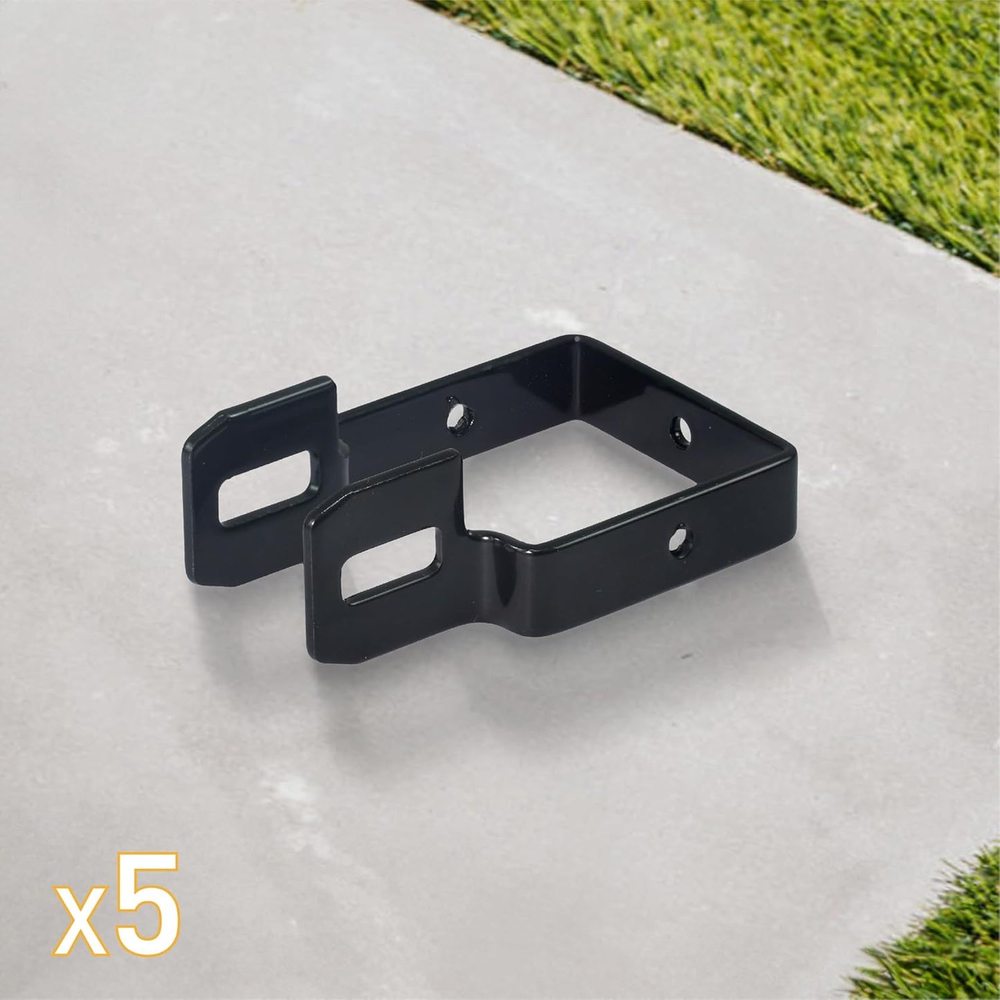 Fencer Wire Heavy Duty Garden Fence Bracket Set, 5 Pieces Metal Steel Connectors for Post and Panel Connection, Accessories of Metal Fencing Border