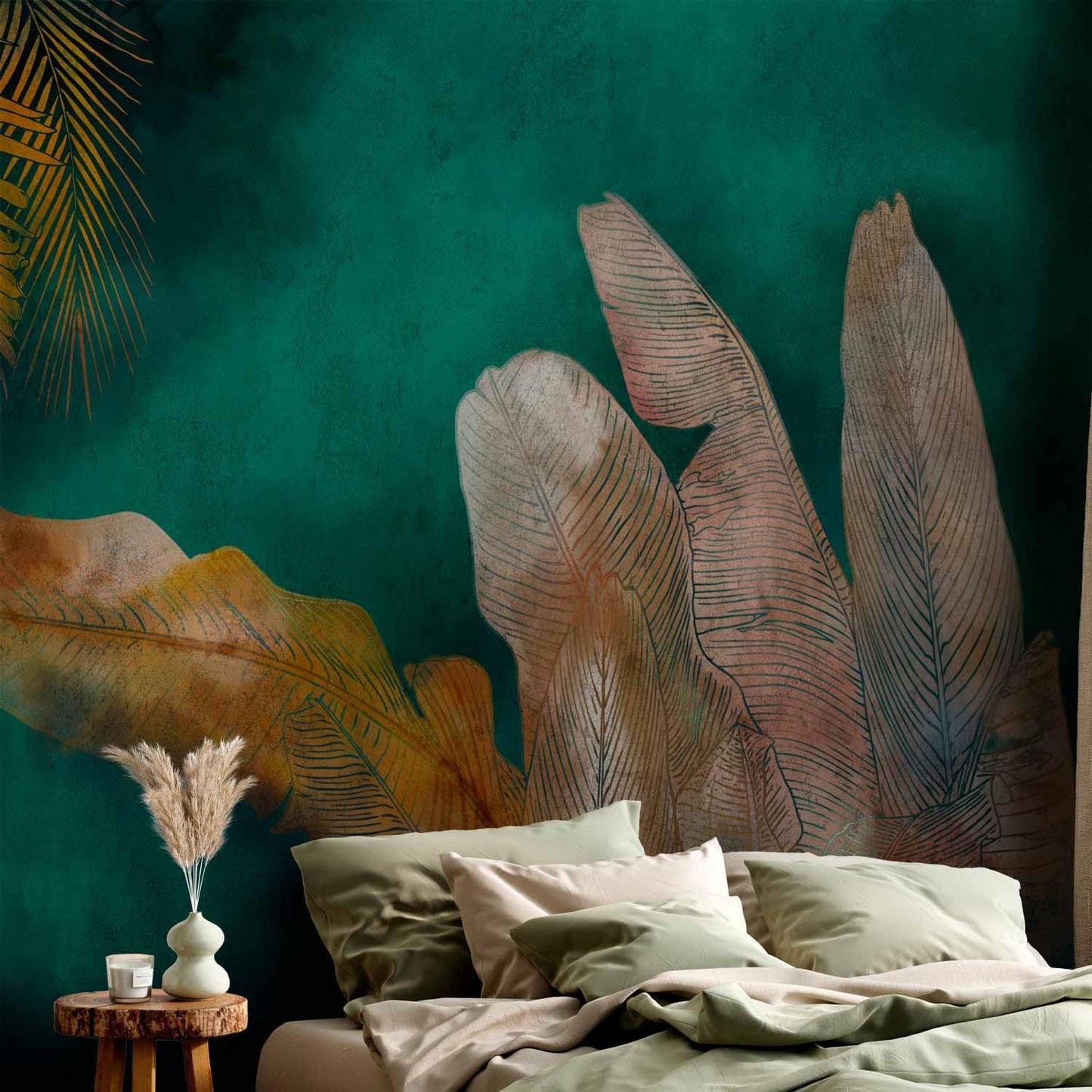 artgeist Wall Mural Jungle 79x55 in - XXL Non-Woven Wallpaper Fleece Wall Decor Photo Print Picture Image Design Leaves Green Yellow Nature b-A-0825-a-a