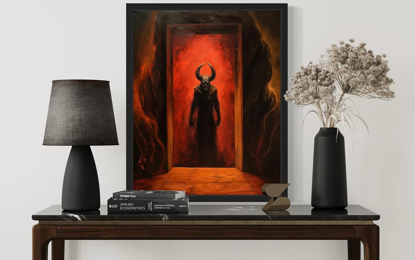 Satan and Hell Poster Art Print, Halloween Scary Vintage Wall Art Academia Spooky Painting Decoration for Horror Prints, Gothic Posters Bedroom Decor 89 (Satan and Hell, 11 x 14 inches, Unframed)