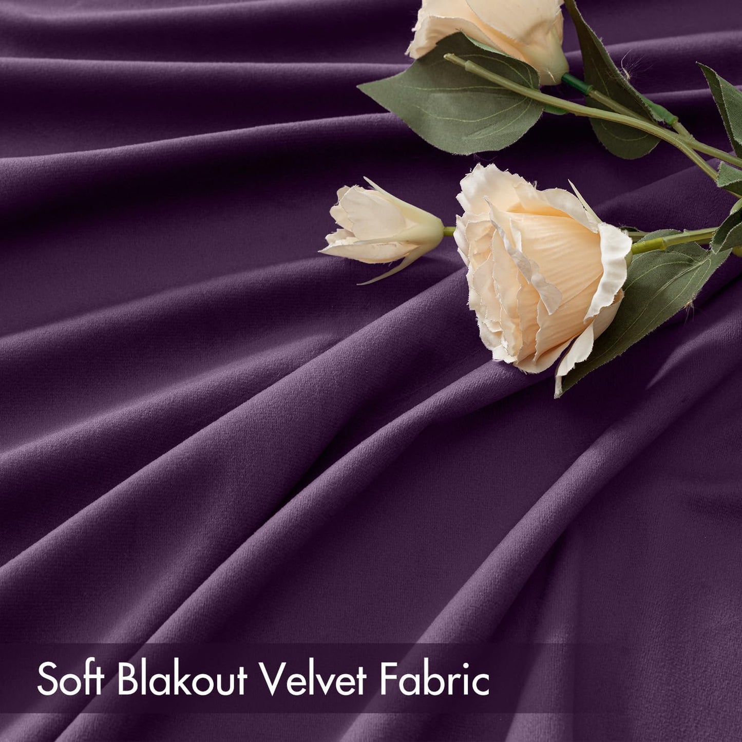 MIULEE Purple Velvet Curtains Thermal Insulated Blackout Curtain Drapes for Bedroom Living Room Darkening 96 Inches Long Curtains Panels Rod Pocket Set of 2