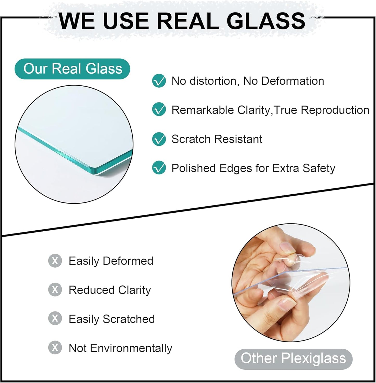 5x7 Picture Frame Set of 4, 5 x 7 Wood Photo Frames with Mat for 4x6, Natural Wooden Frame with Real Glass Cover for Wall and Tabletop Display,Brown