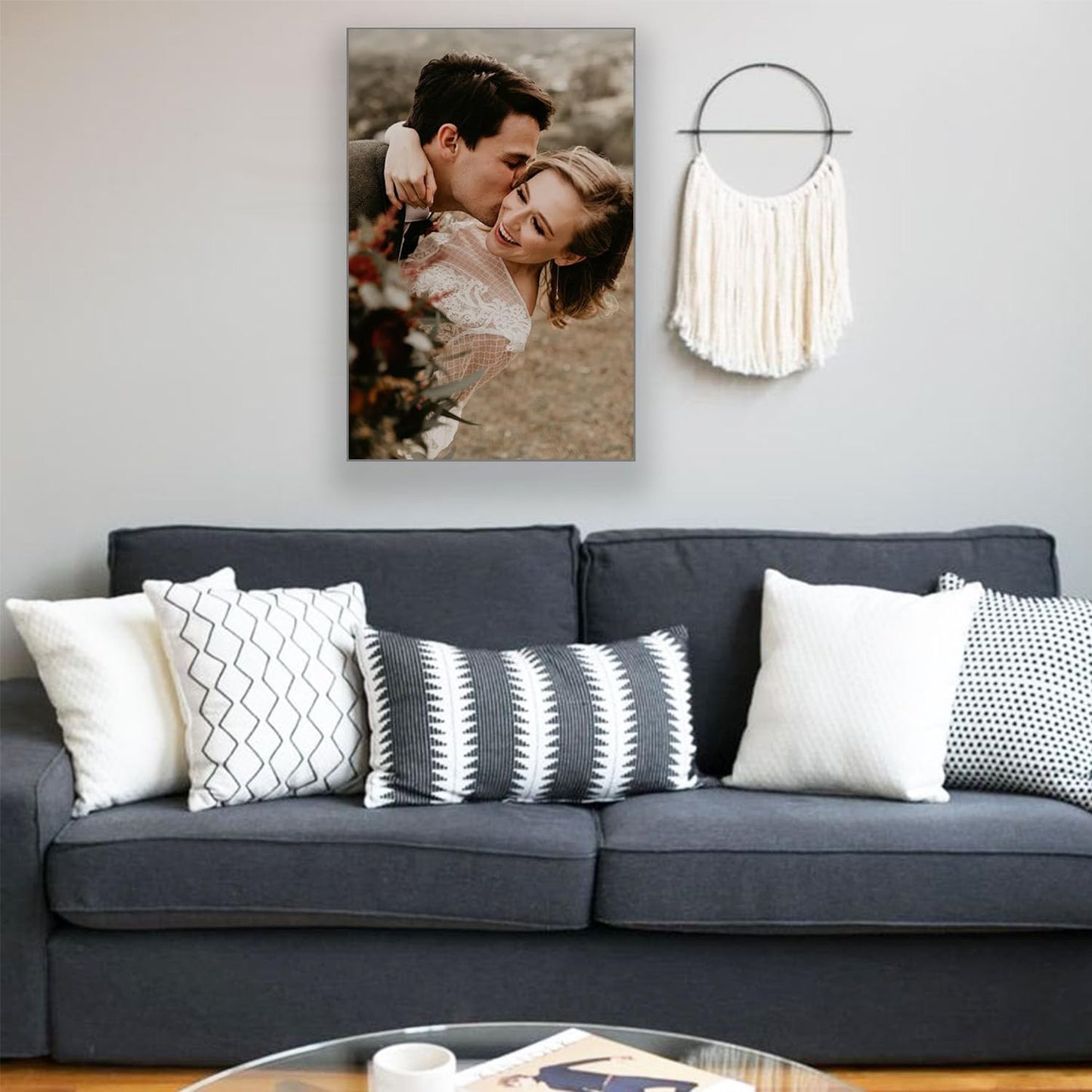 Custom Framed Canvas Prints With Your Photos-Personalized Picture To Canvas Wall Art ，Home Decoration Gifts Holiday Gifts
