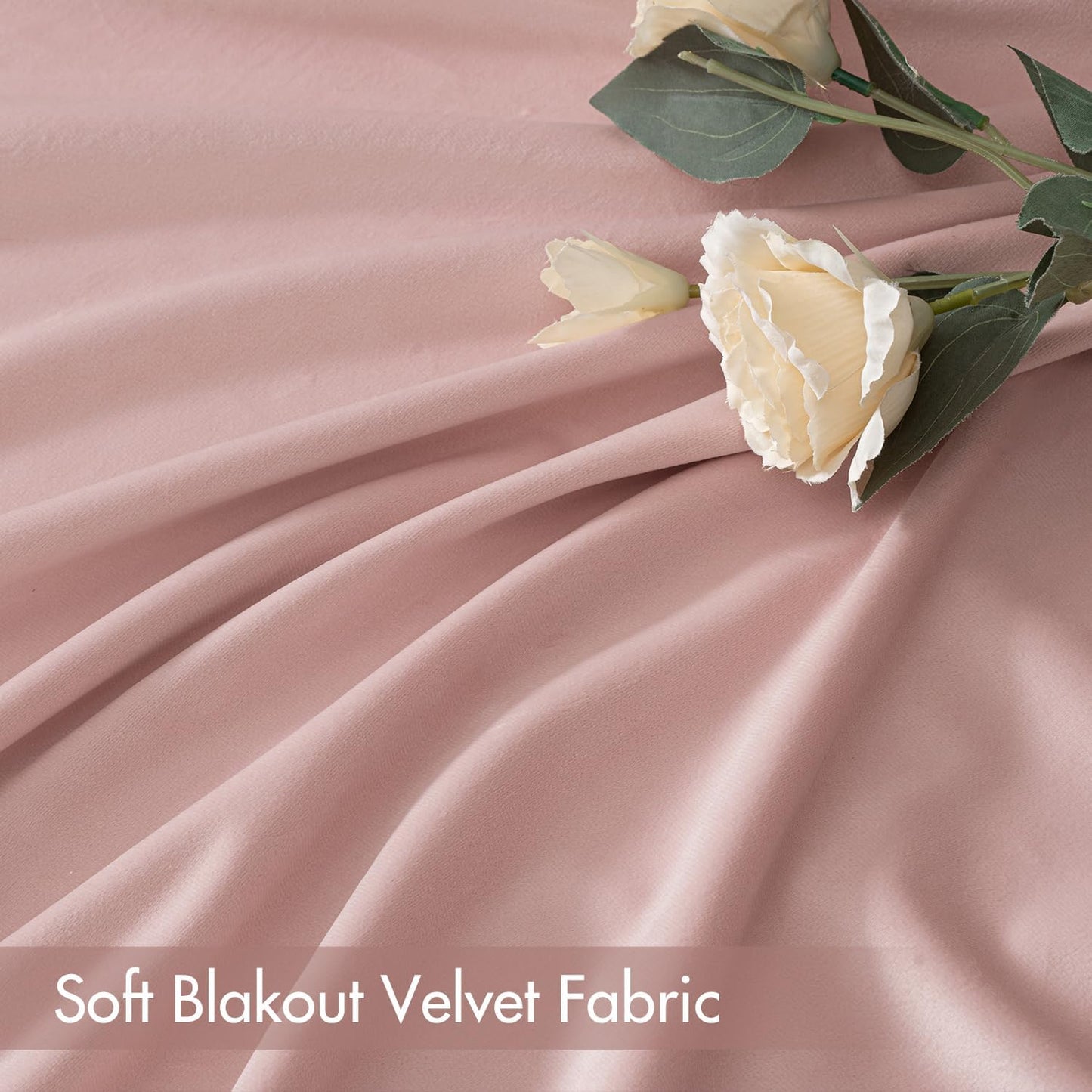 MIULEE Baby Pink Velvet Curtains Thermal Insulated Blackout Curtain Drapes for Bedroom Living Room Darkening 84 Inches Long Curtains Panels Rod Pocket Set of 2