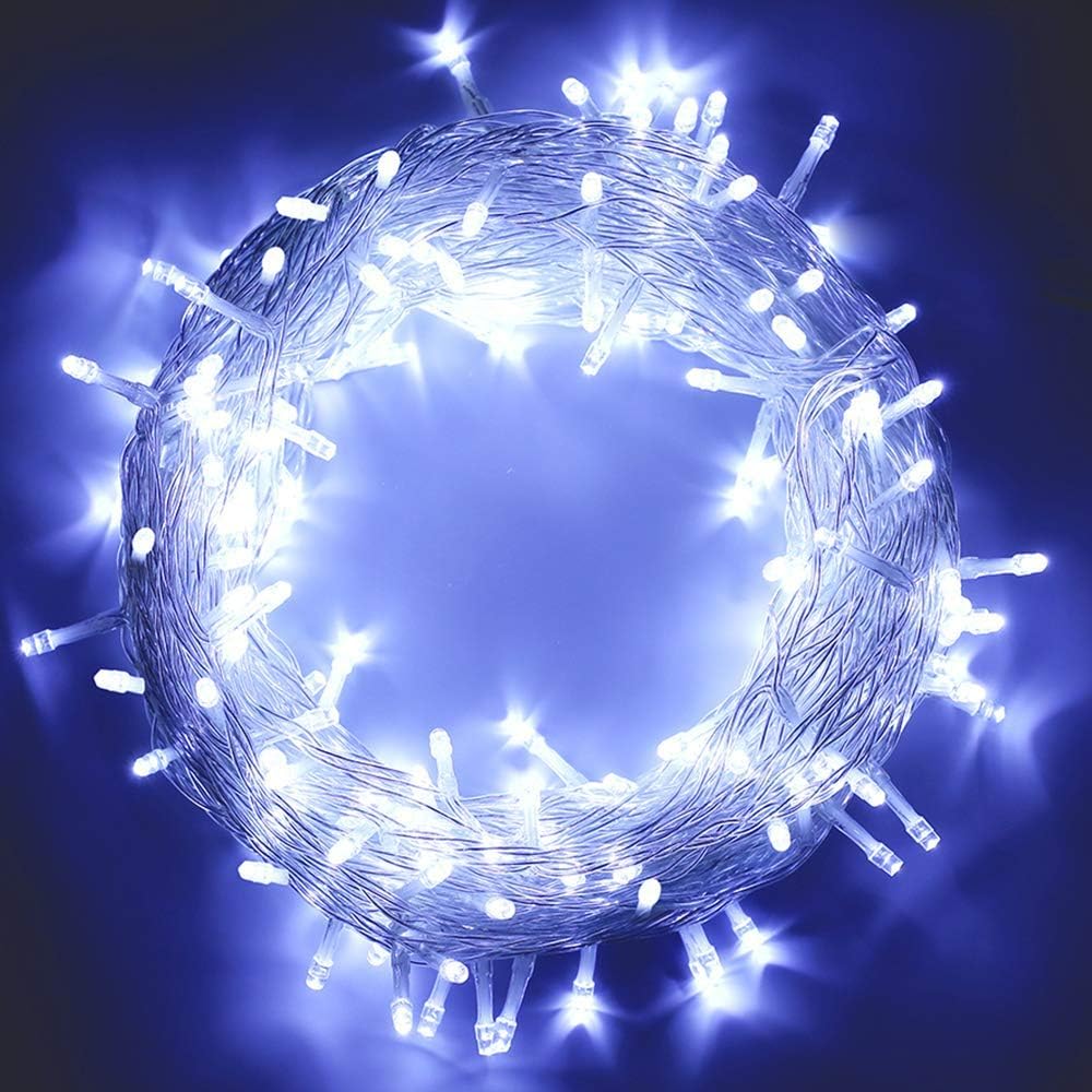 98FT 200 LEDs String Lights Waterproof Fairy Lights 8 Modes with Memory 30V UL Certified Power Supply for Home, Garden, Wedding, Party, Christmas Decoration Indoor Outdoor (Cool White)