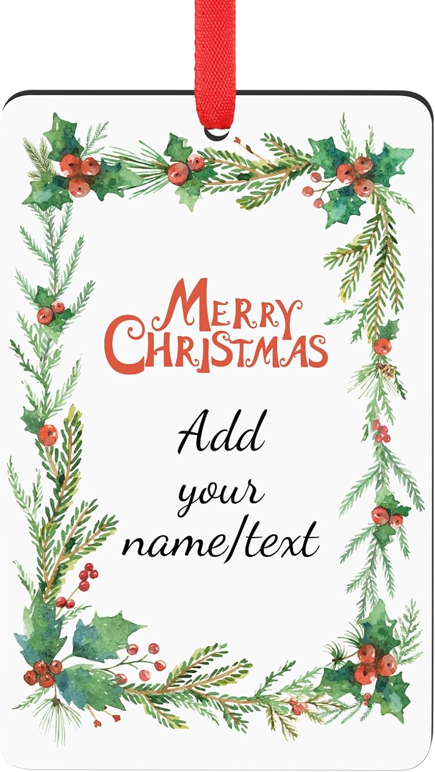 Personalized Christmas Ornaments 2025 Wood Custom Photo Picture Text Christmas Ornament Personalized Ornament Christmas Xmas Tree Decorations for Kids Couples Family Friends