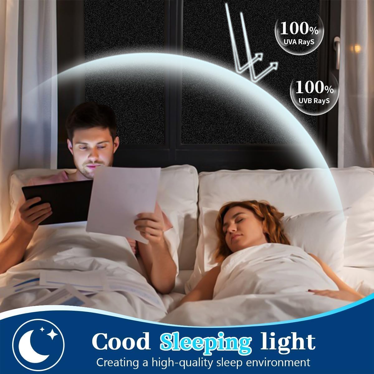 Niviy Blackout Window Privacy Film Room Darkening Black Out Windows Covers Sun Blocking Removable Window Tint for Home,Bedroom,Garage 17.5 x 78.7 Inches