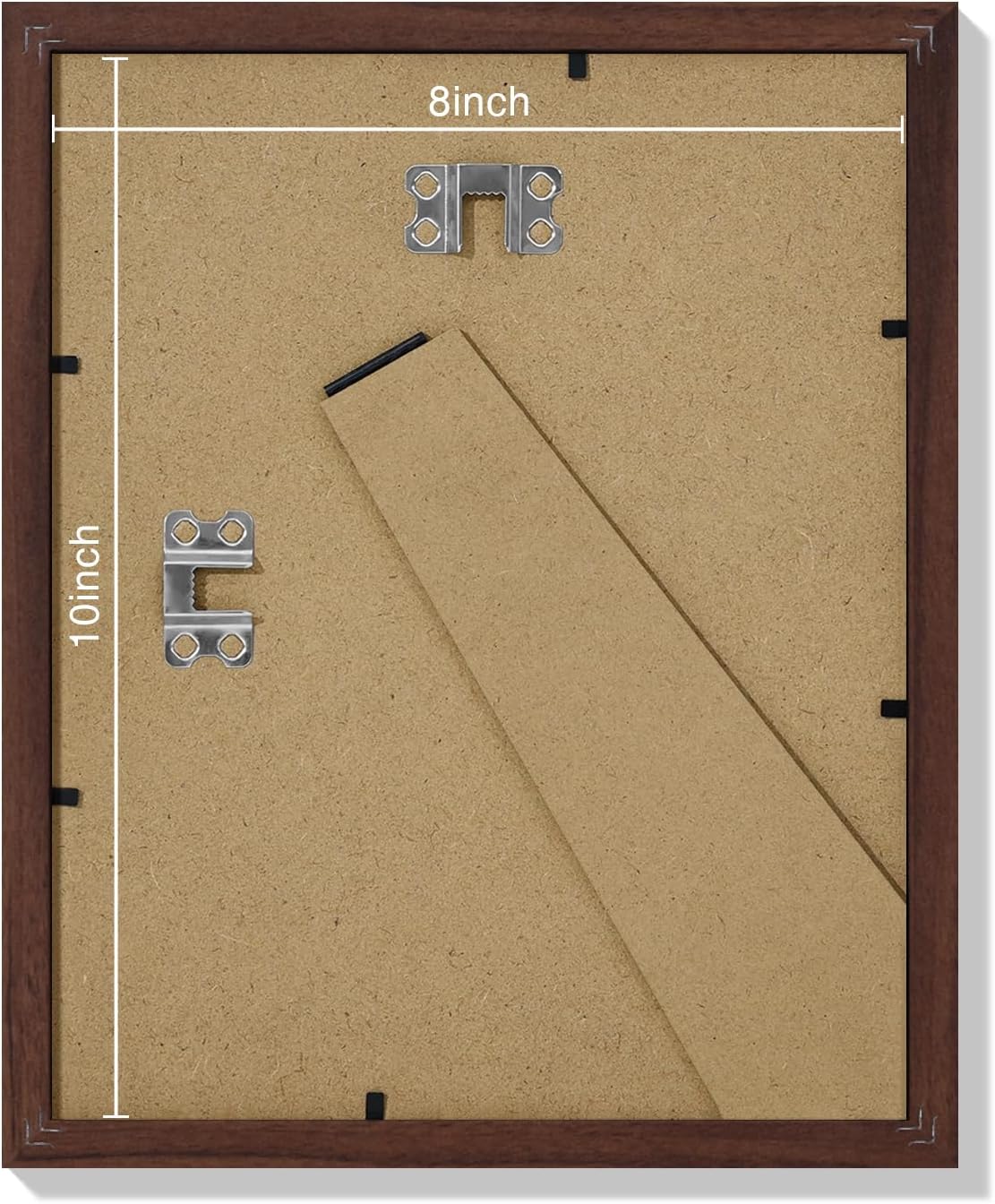 Vittanly 8x10 Picture Frames Set of 9, Shatter Resistant Plexiglass, Display 5x7 Pictures with Mat or 8x10 without Mat, Photo Frames for Wall or Tabletop, Engineered Wood, Walnut