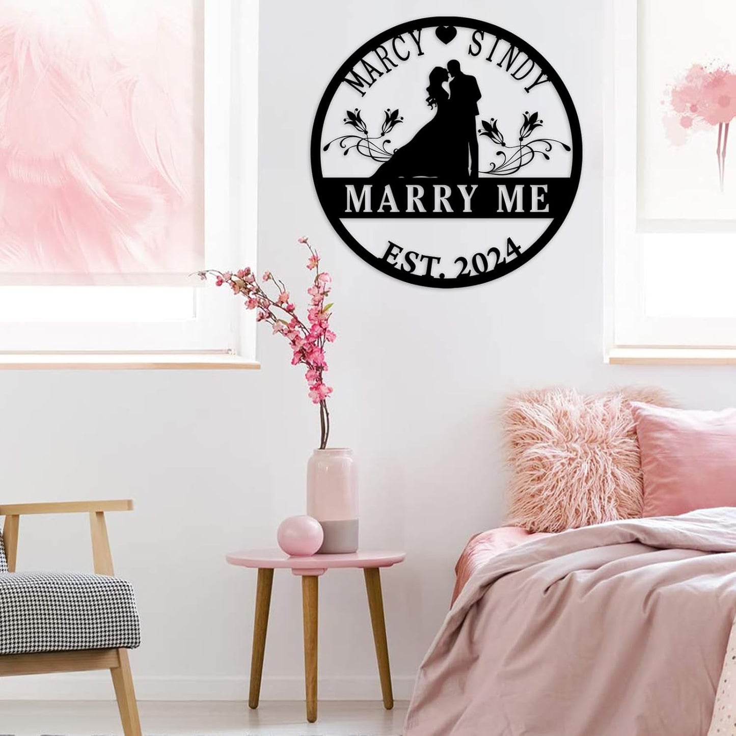 Personalized Wedding Gifts | Custom Metal Signs| Couples Gift for Her | Wedding Date Sign | Engagement Gift | Anniversary Gift | Bridal Shower Gift | Wedding Anniversary Gift | Metal Art