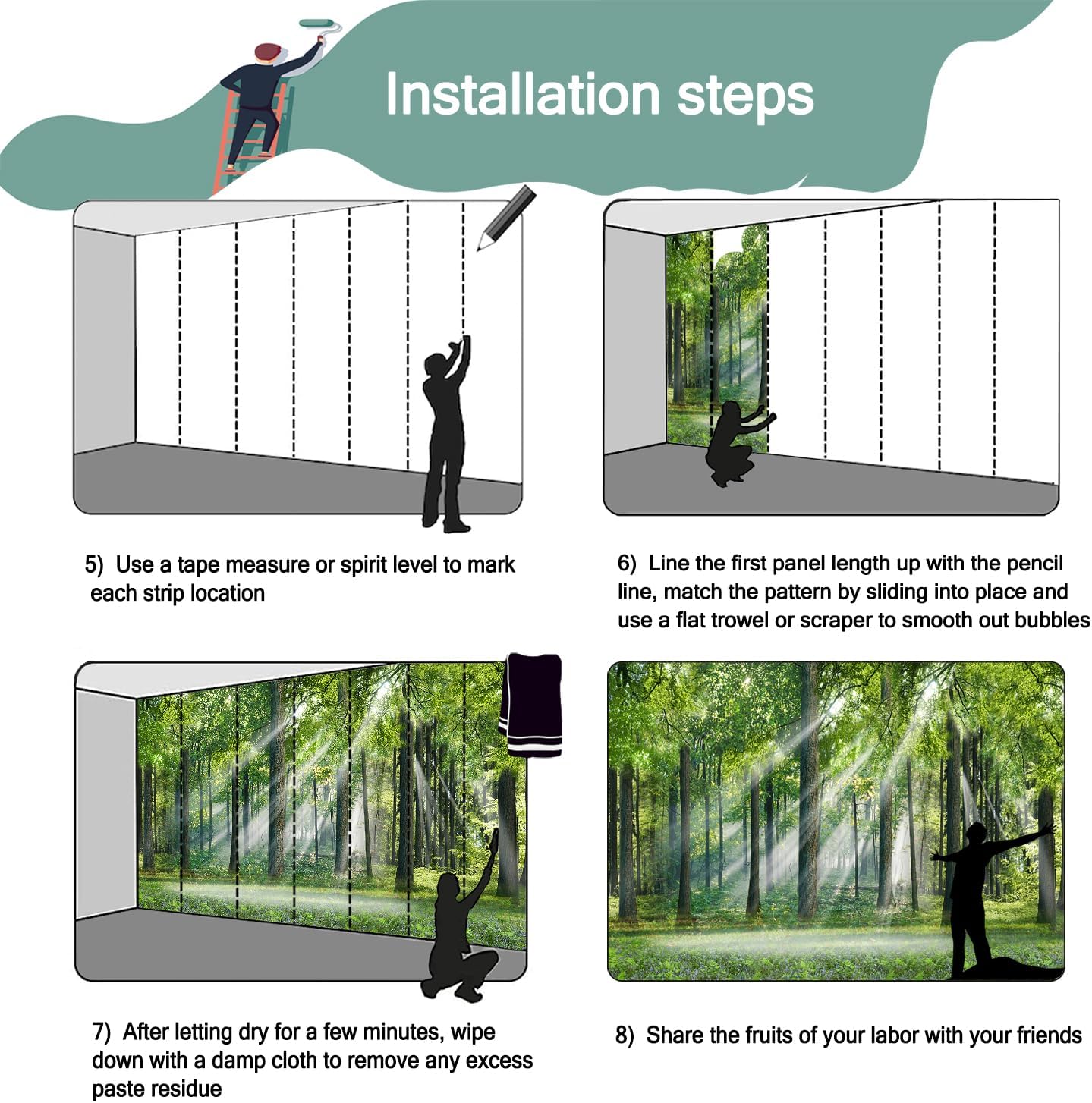 -Sunshine Forest Living Room Wallpaper XT24 M 140" x 91"