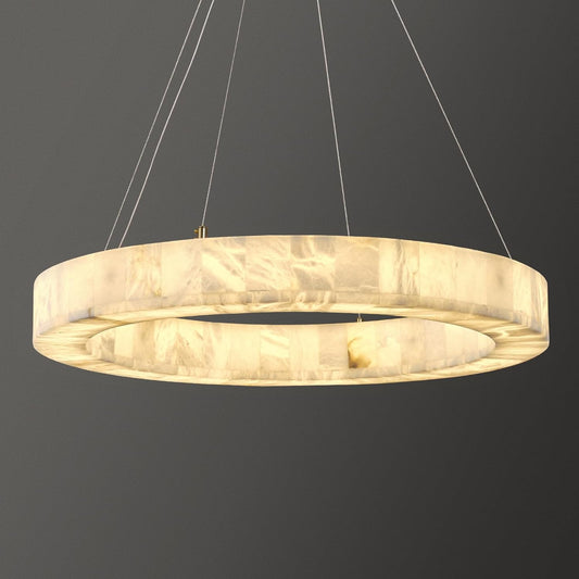 Alabaster Round Chandelier, D30in Modern Marble Dining Room Chandeliers, White Foyer Chandelier for Dining Room Light Fixture, Living Room, Bedroom Lights, Foyer, Kitchen