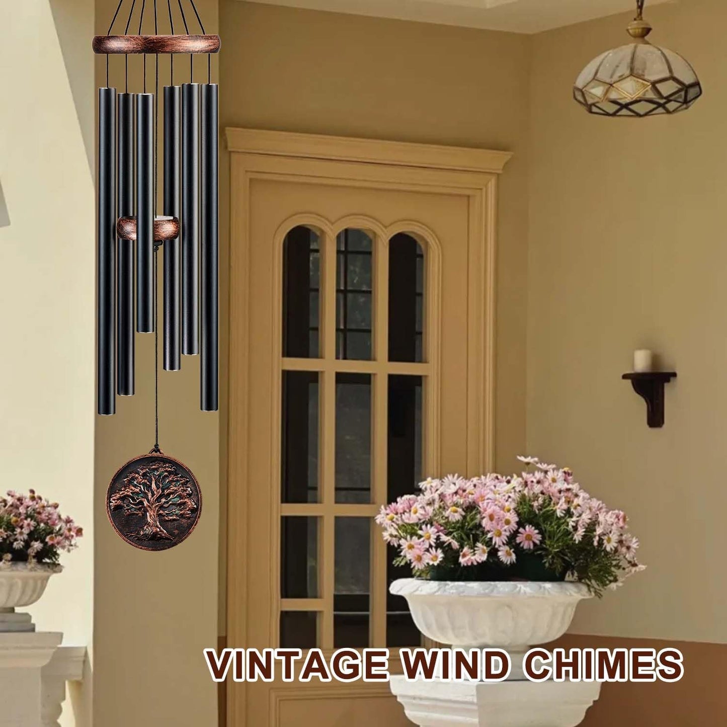 Wind Chimes for Outside, Tree of Life Deep Tone Vintage Wind Chime Outdoor Clearance, Sympathy/Memorial/Festivals/Birthday Gift for Mom Dad Grandma, Home Garden Decor (34" Tree of Life)