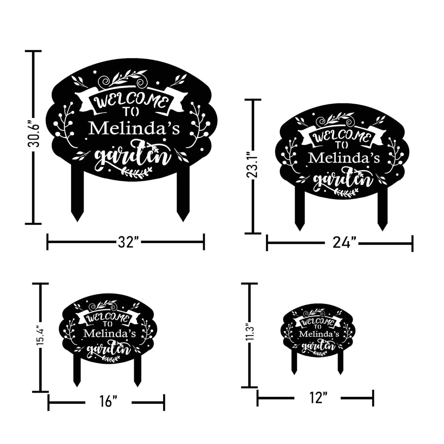 Personalized Metal Garden Sign with Stake, Custom Garden Decor for Outdoor, Custom Family Name Sign, Patio Decorations, Lawn Art, Farmhouse Decorative, Housewarming Gift (CstmDesign10)