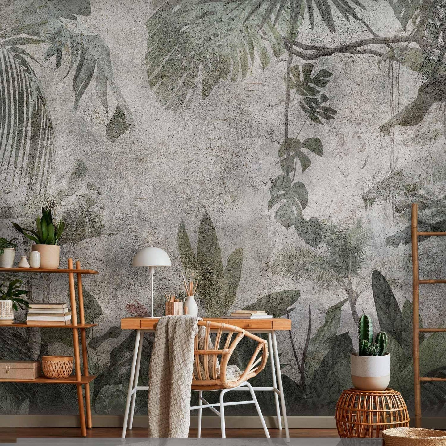 artgeist Wall Mural Tropical Leaves 118x83 in - XXL Non-Woven Wallpaper Fleece Wall Decor Photo Print Picture Image Design Landscape Jungle Nature Monstera Palm Leaves b-C-0821-a-a