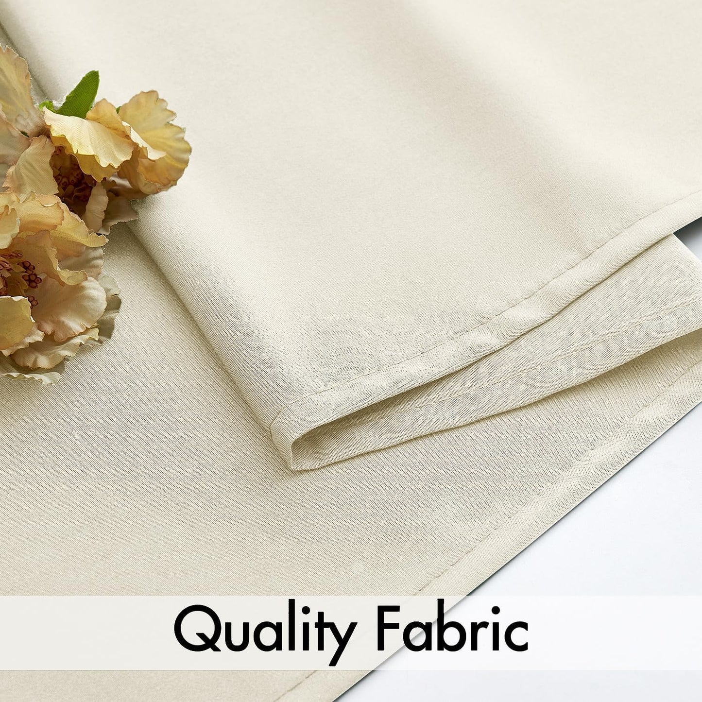 MIULEE Cream Beige Privacy Sheer Curtains That Let Light in 84 Inches Long Non-See-Through Semi Sheer Curtain Light Filtering Window Curtains Drapes for Living Room Bedroom 2 Panels Set 42 X 84