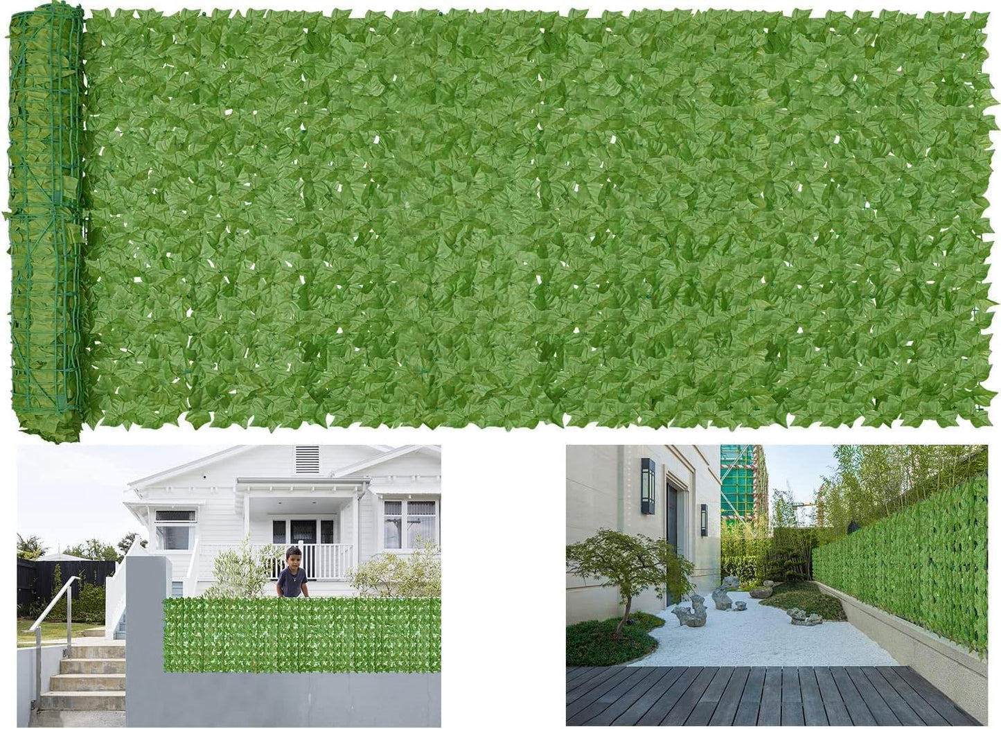 Artificial Ivy Privacy Fence Wall Screen,200x40 in in in UV-Anti Faux Greenery Backdrop Ivy Vine Leaf Hedges Fence Panels for Patio, Balcony, Garden, Backyard Indoor Outdoor Green Wall Decor