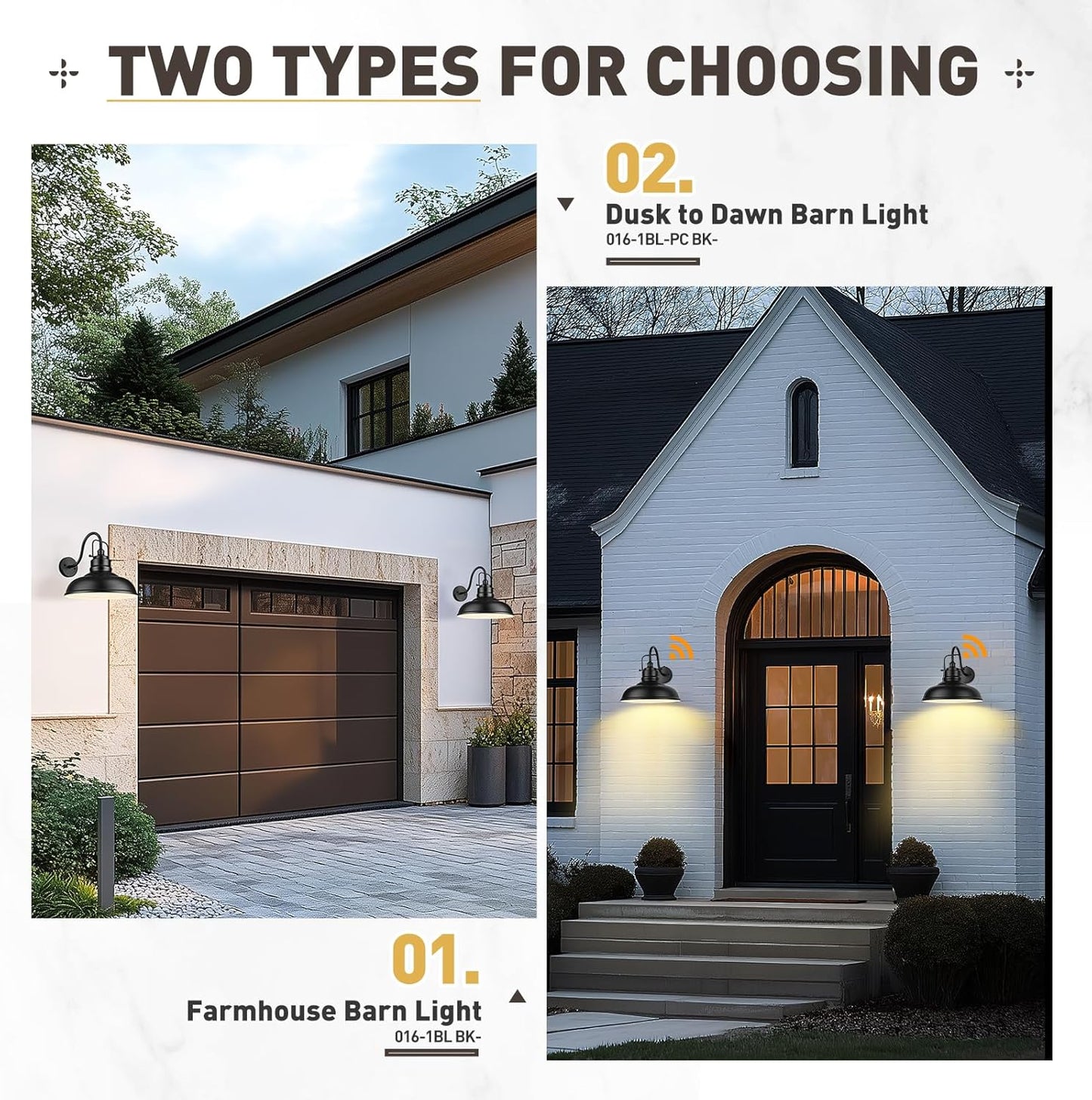 zeyu 2 Pack Gooseneck Barn Lights, Exterior Wall Mount Light for Porch, 18 Inch Modern barn Lights, Matte Black Finish, 016-1BL-2 BK